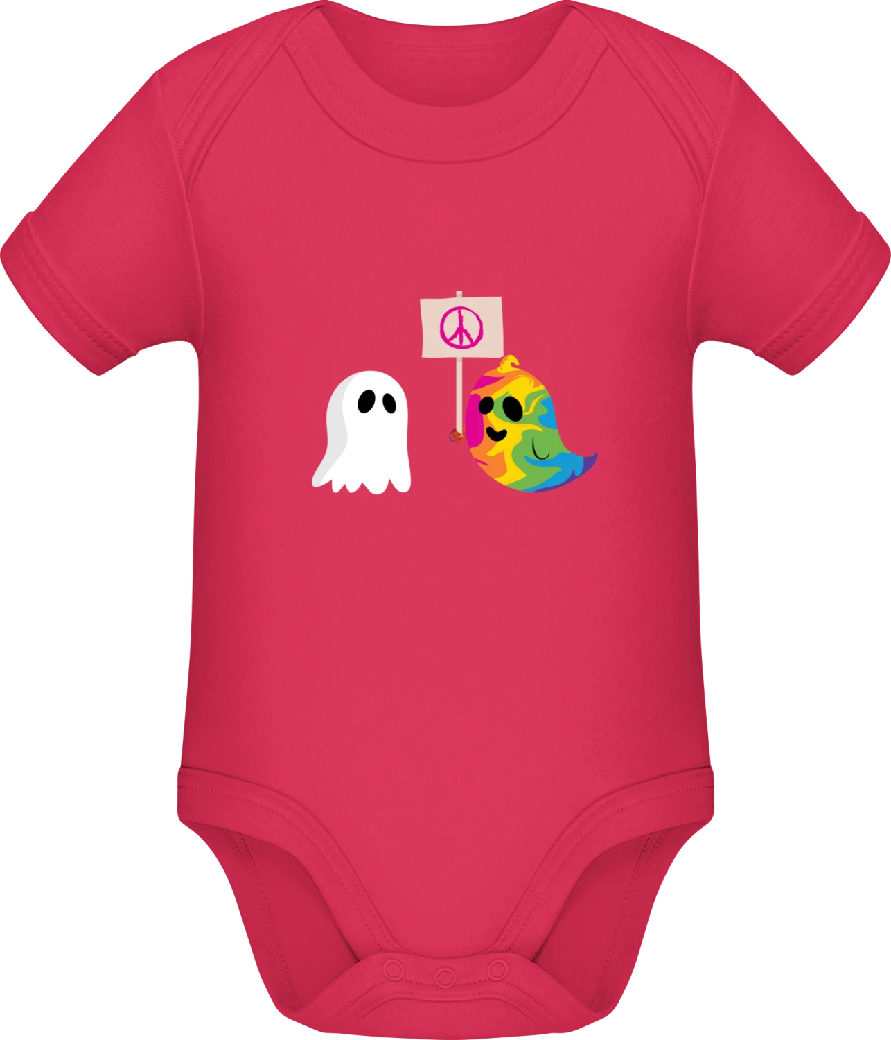 Hippie Ghost - Sorbet Sonar SSL organic babybodsuit - Front