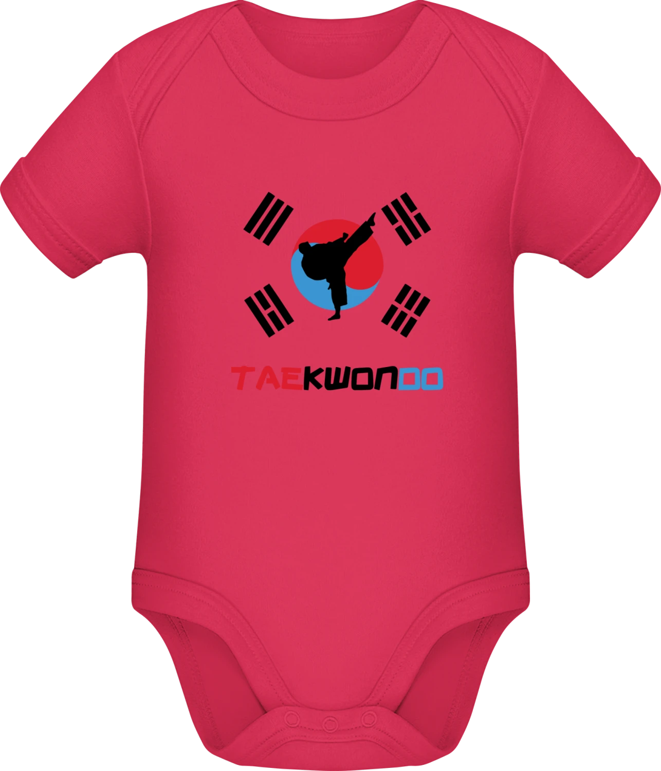 Tae kwon do Flag - Sorbet Sonar SSL organic babybodsuit - Front