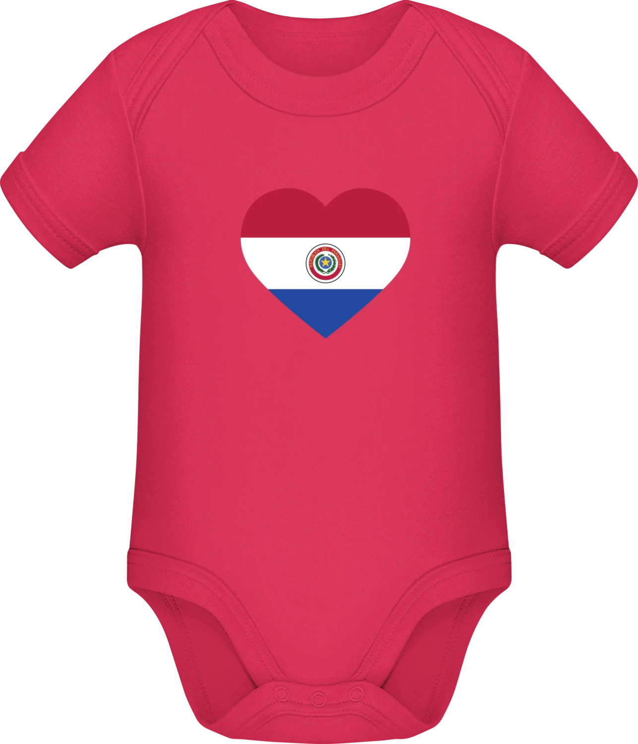 Paraguay Heart Flag - Sorbet Sonar SSL organic babybodsuit - Front