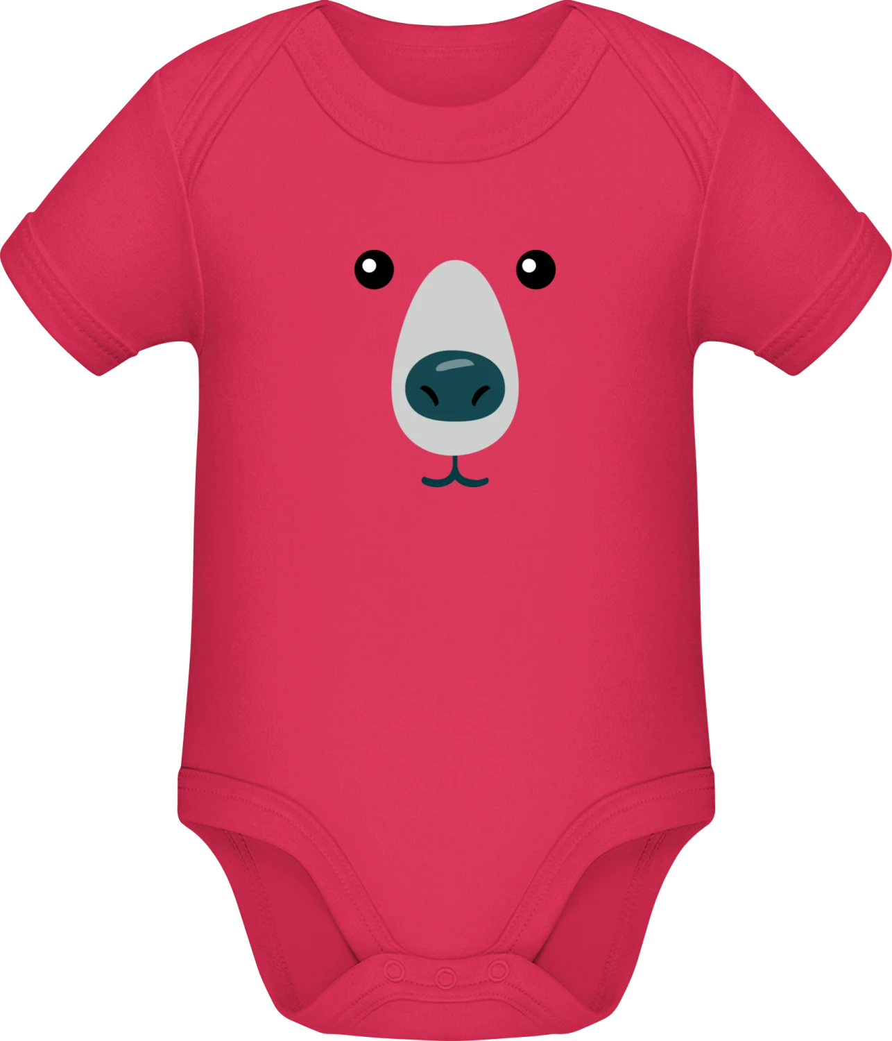 Ice Bear Face - Sorbet Sonar SSL organic babybodsuit - Front