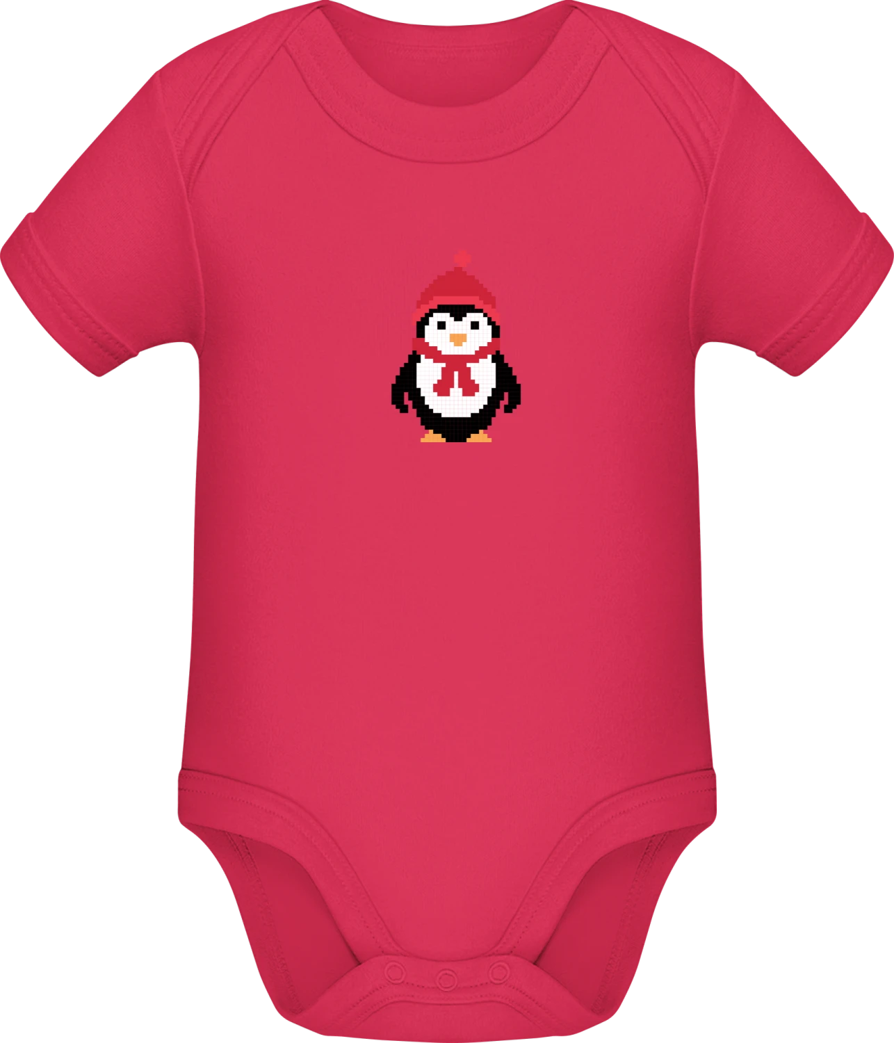 Penguin Pixel Style - Sorbet Sonar SSL organic babybodsuit - Front