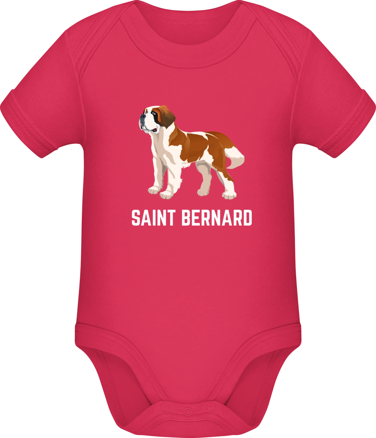 Saint Bernard Illustration - Sorbet Sonar SSL organic babybodsuit - Front