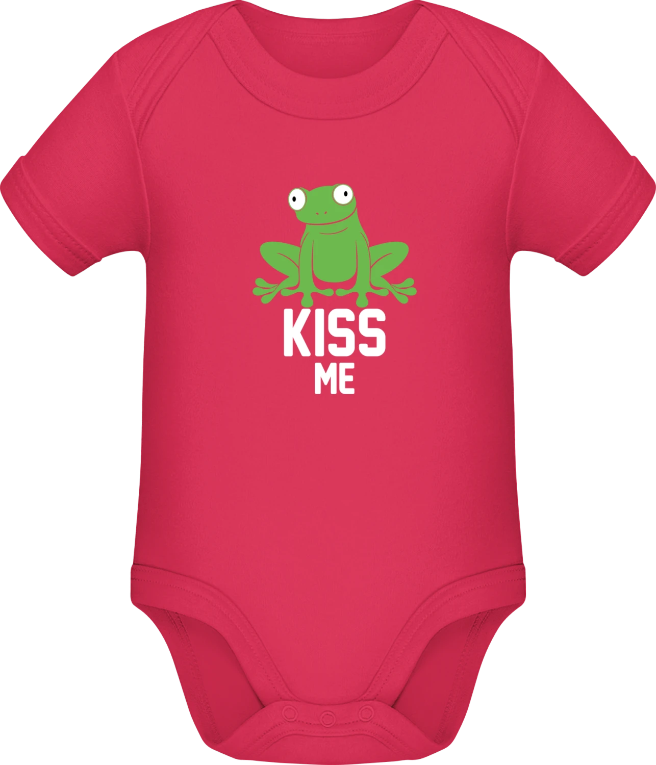 Kiss Me Green Frog - Sorbet Sonar SSL organic babybodsuit - Front