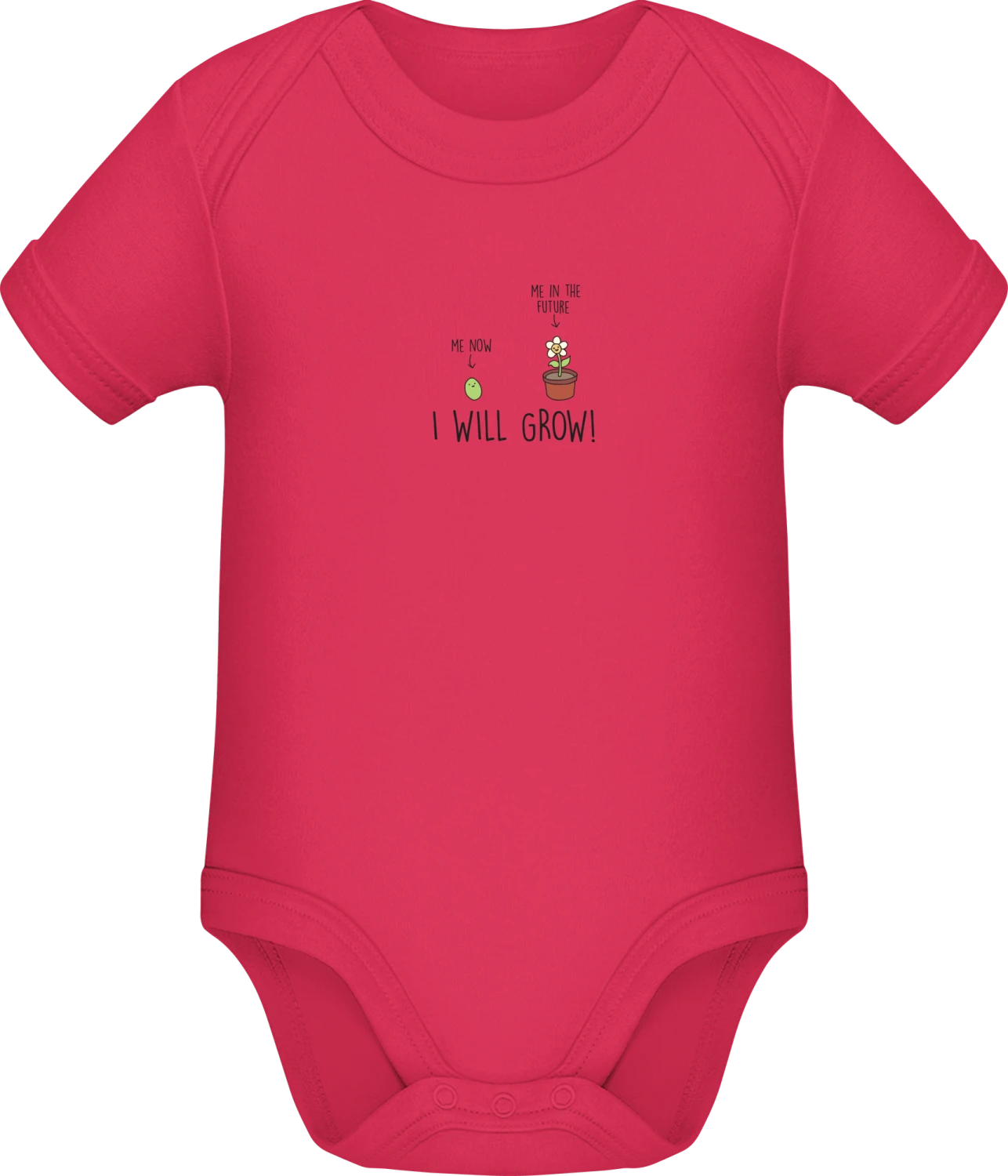 Me Now I Will Grow - Sorbet Sonar SSL organic babybodsuit - Front