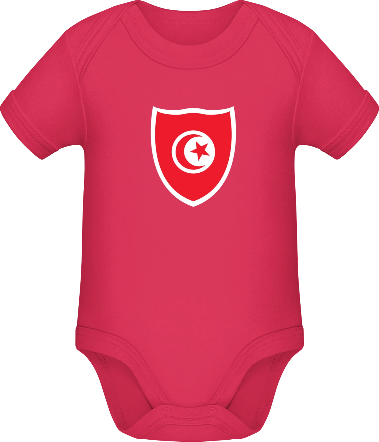 Tunisia Flag Shield - Sorbet Sonar SSL organic babybodsuit - Front