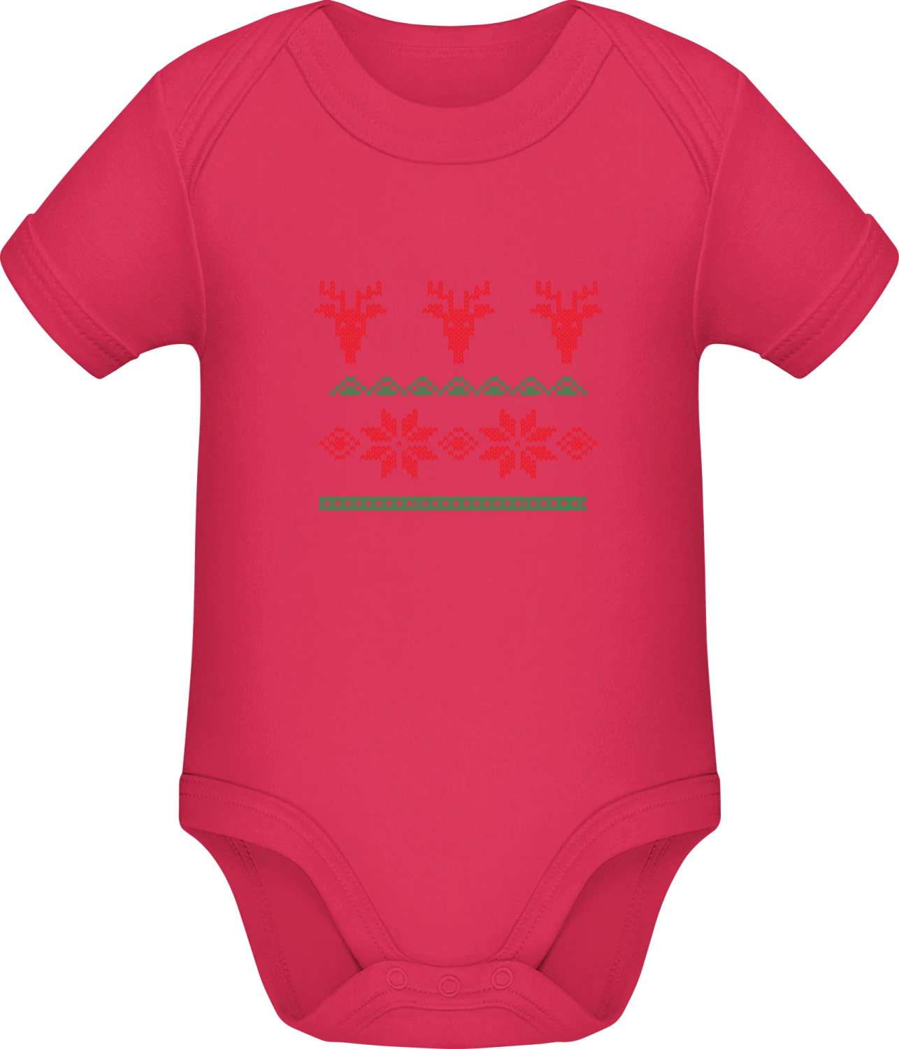 Reindeer Winter Pattern - Sorbet Sonar SSL organic babybodsuit - Front