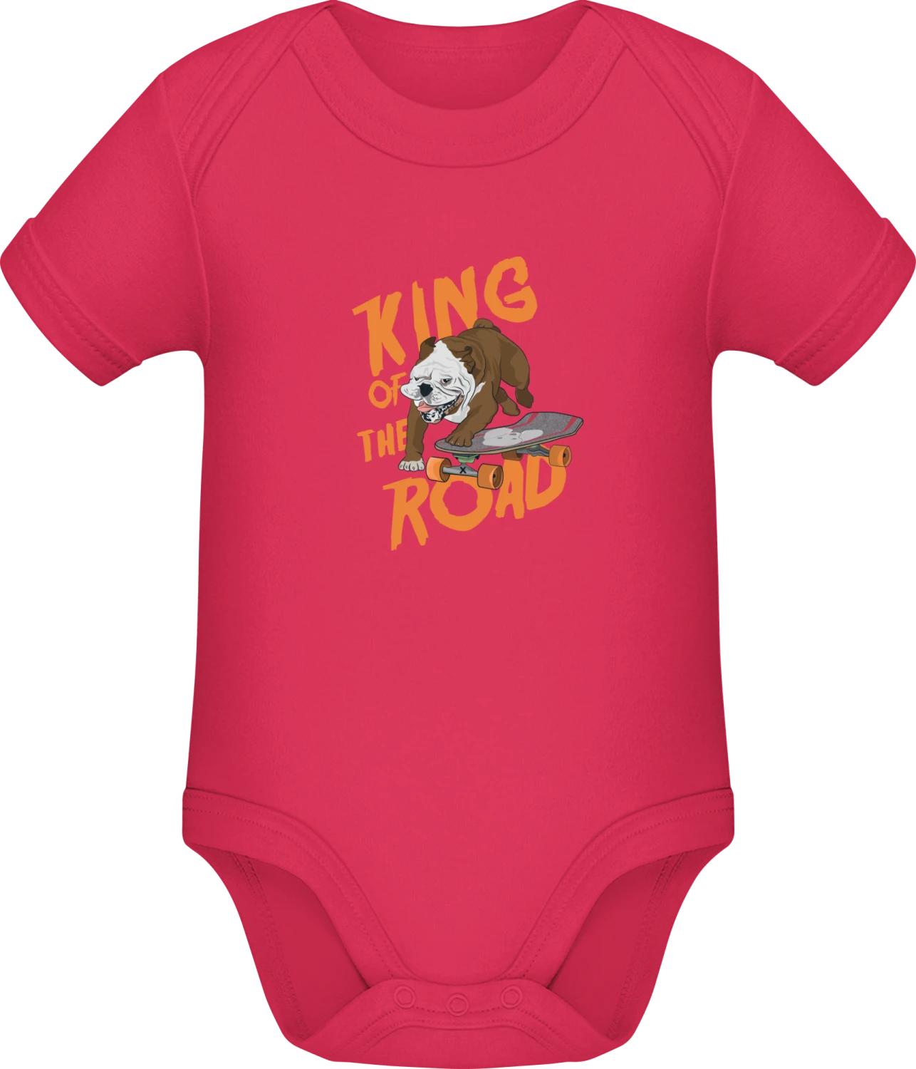 Bulldog King Of The Road - Sorbet Sonar SSL organic babybodsuit - Front