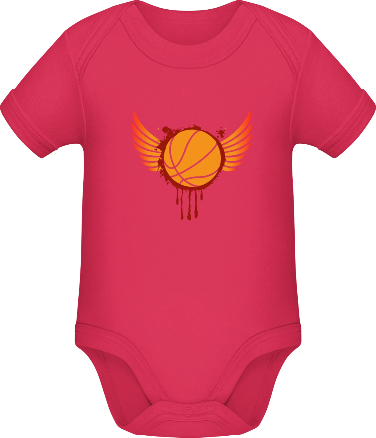 Basketball Splash Wings - Sorbet Sonar SSL organic babybodsuit - Front