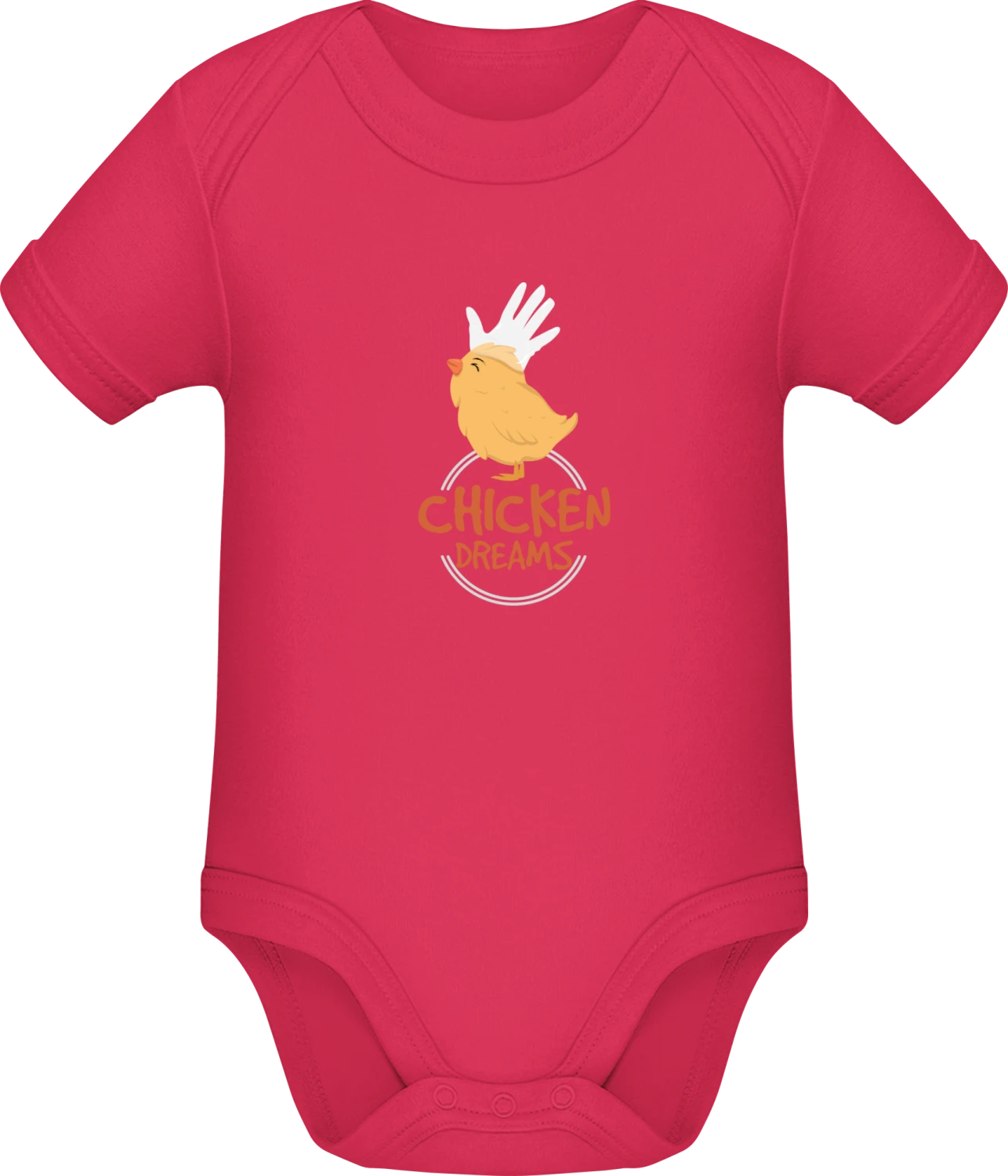 Chicken Dreams - Sorbet Sonar SSL organic babybodsuit - Front