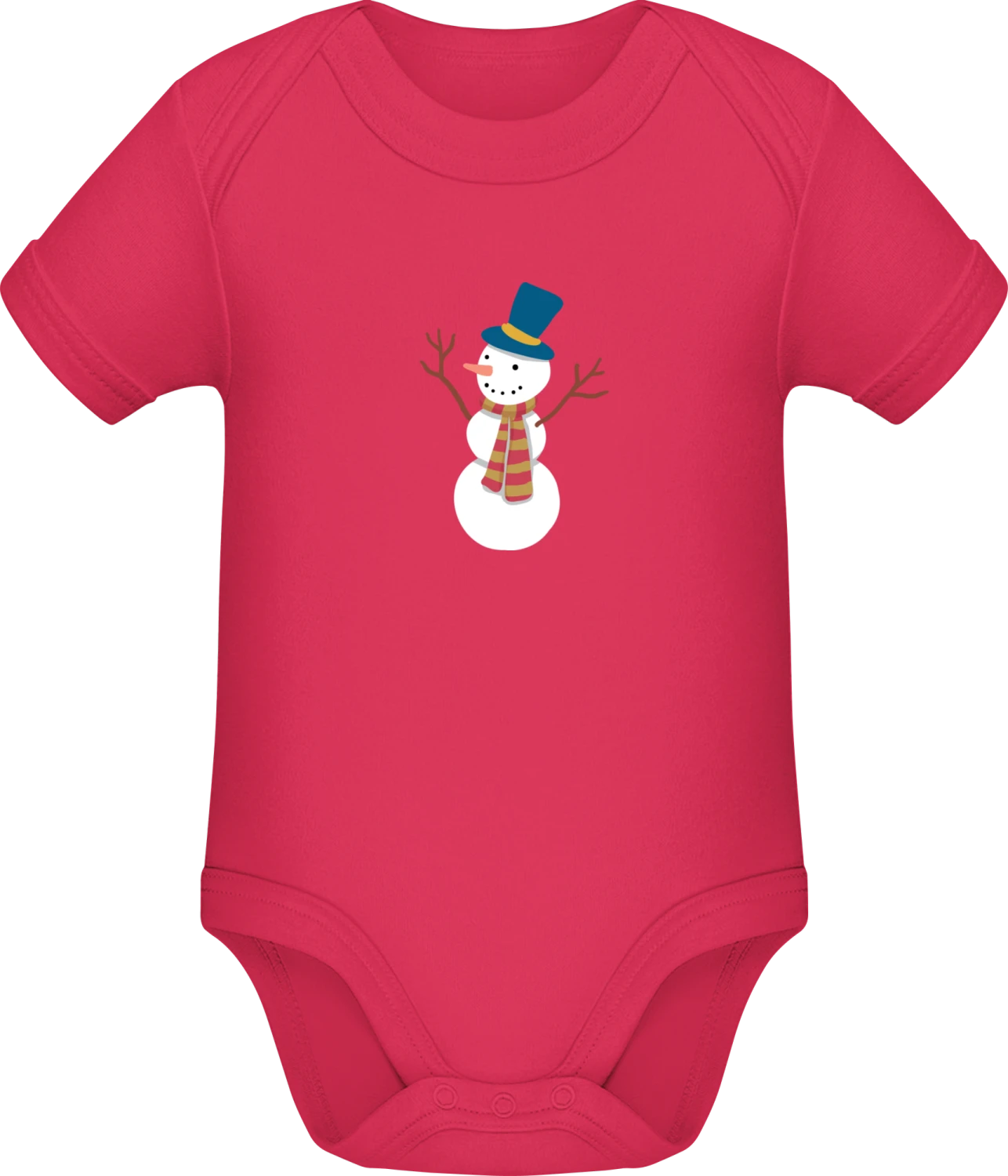 Cute Snowman - Sorbet Sonar SSL organic babybodsuit - Front