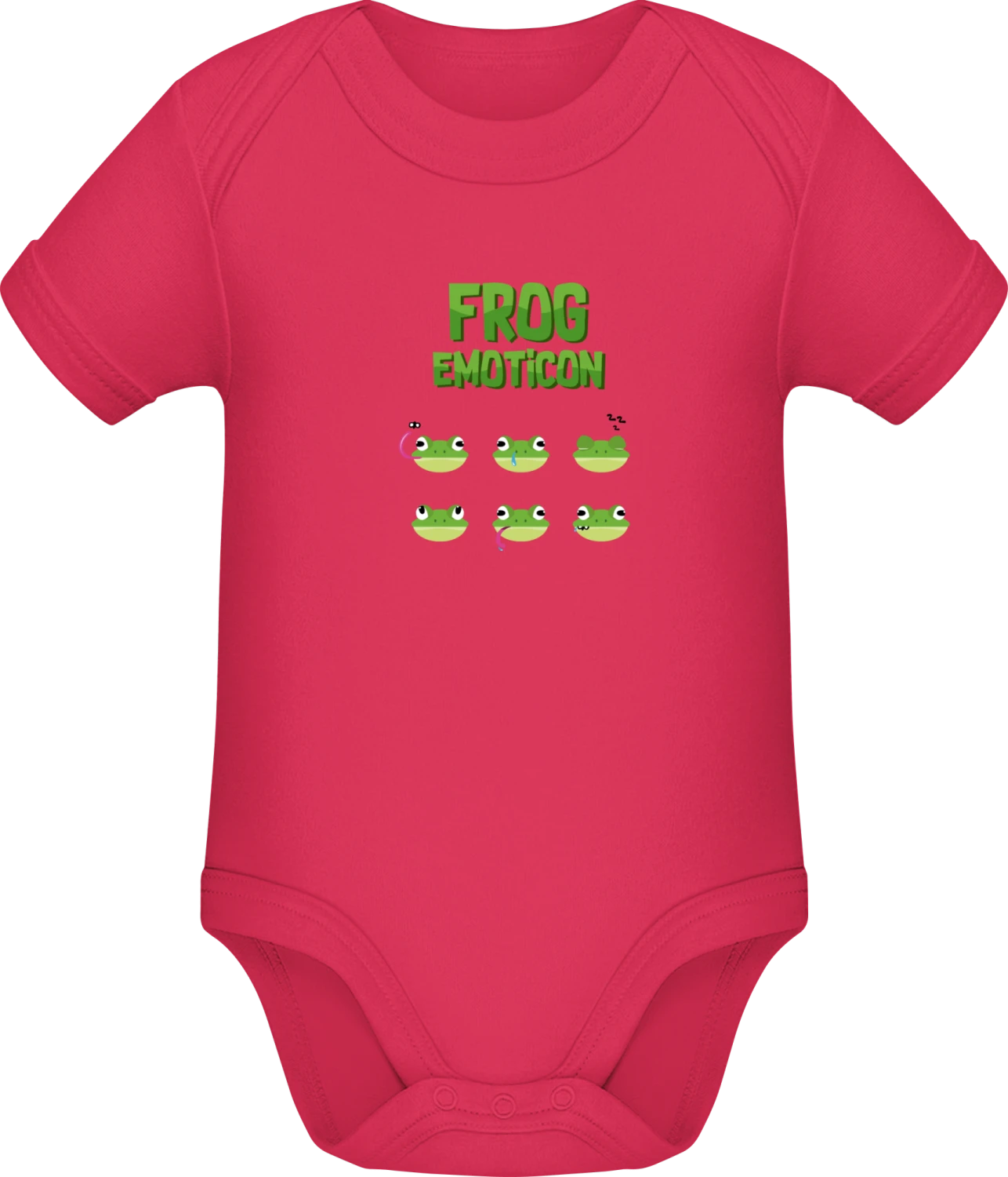 Frog Emoticons - Sorbet Sonar SSL organic babybodsuit - Front