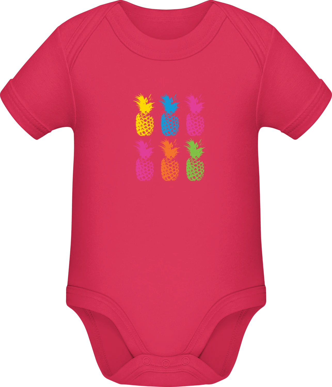 Retro Pineapple - Sorbet Sonar SSL organic babybodsuit - Front