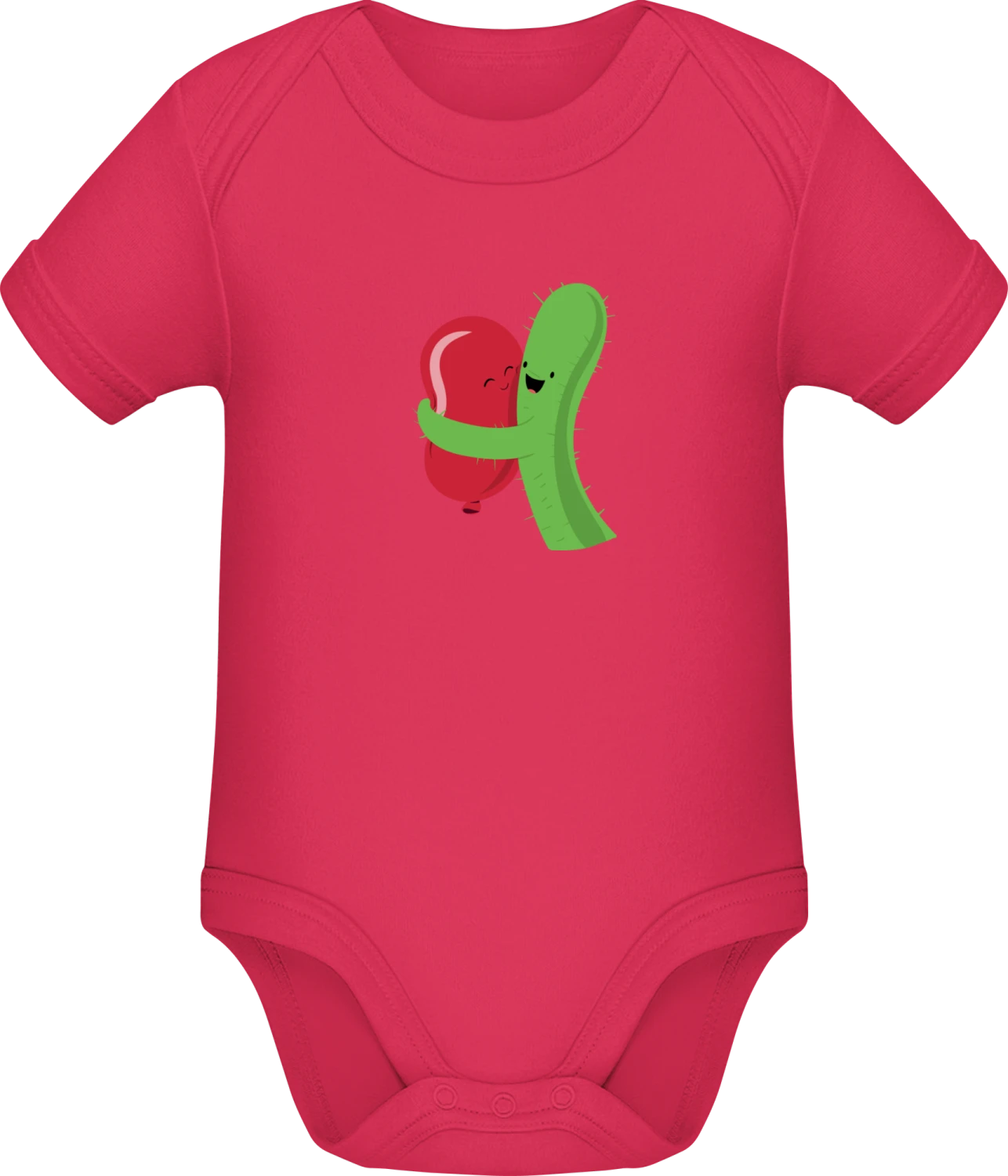 Cactus Hug Balloon - Sorbet Sonar SSL organic babybodsuit - Front