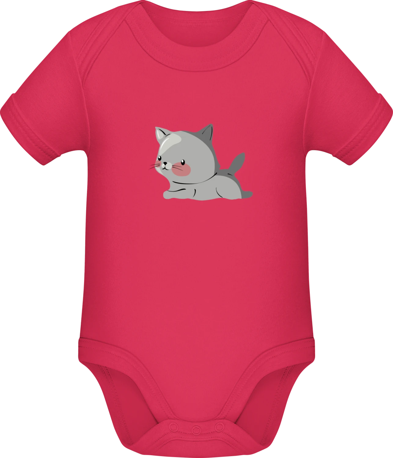 Cute Litte Cat - Sorbet Sonar SSL organic babybodsuit - Front