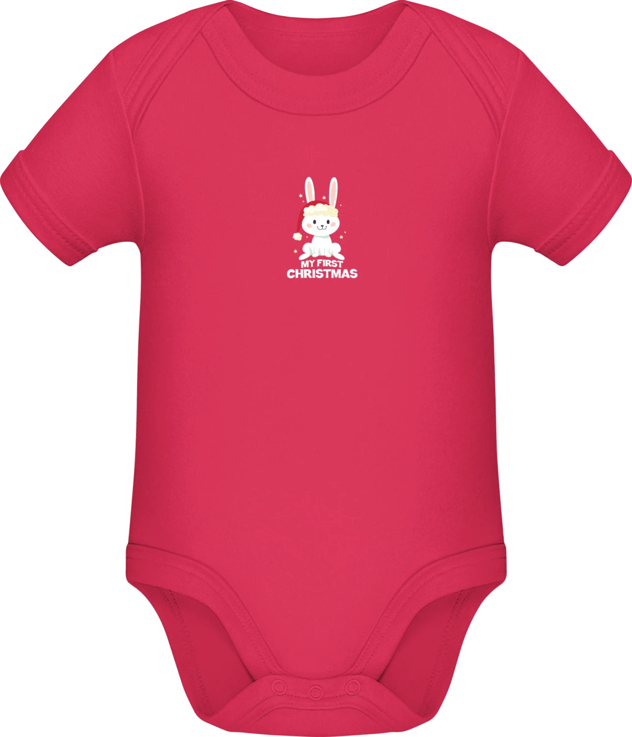 My First Christmas Bunny - Sorbet Sonar SSL organic babybodsuit - Front