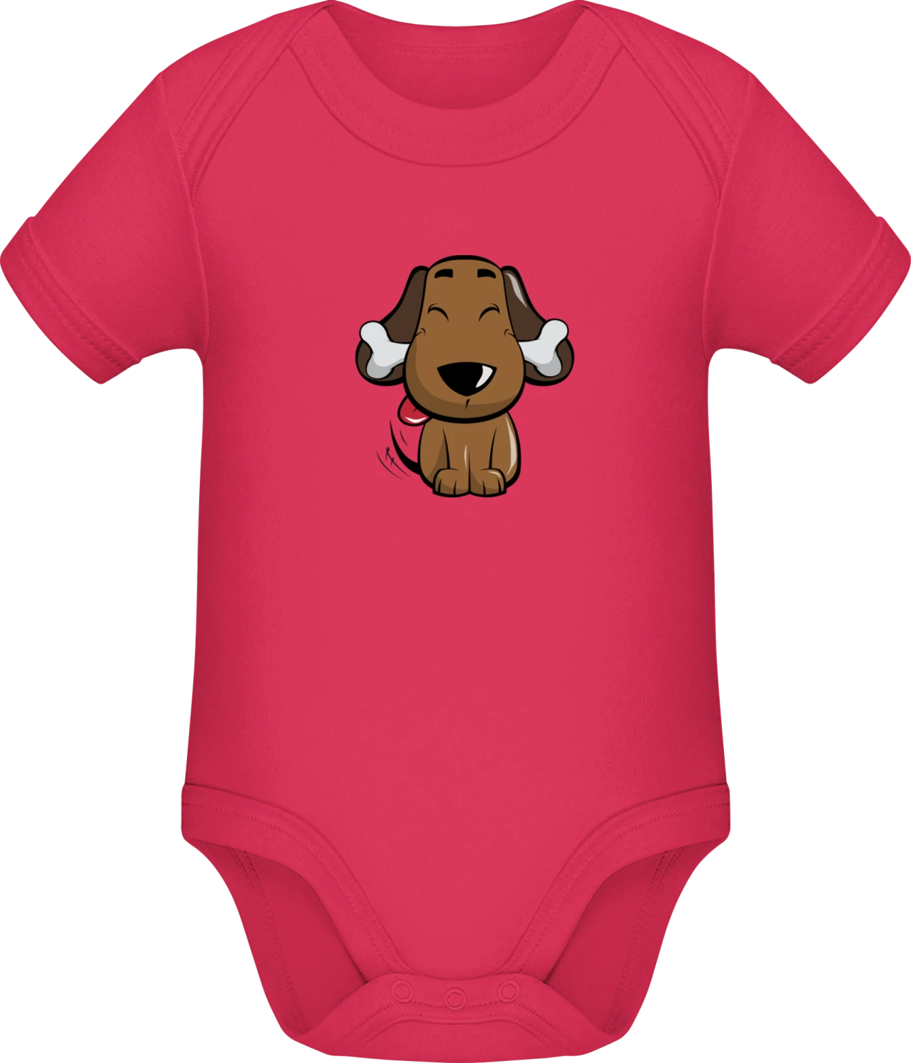 Doggy With Bone - Sorbet Sonar SSL organic babybodsuit - Front