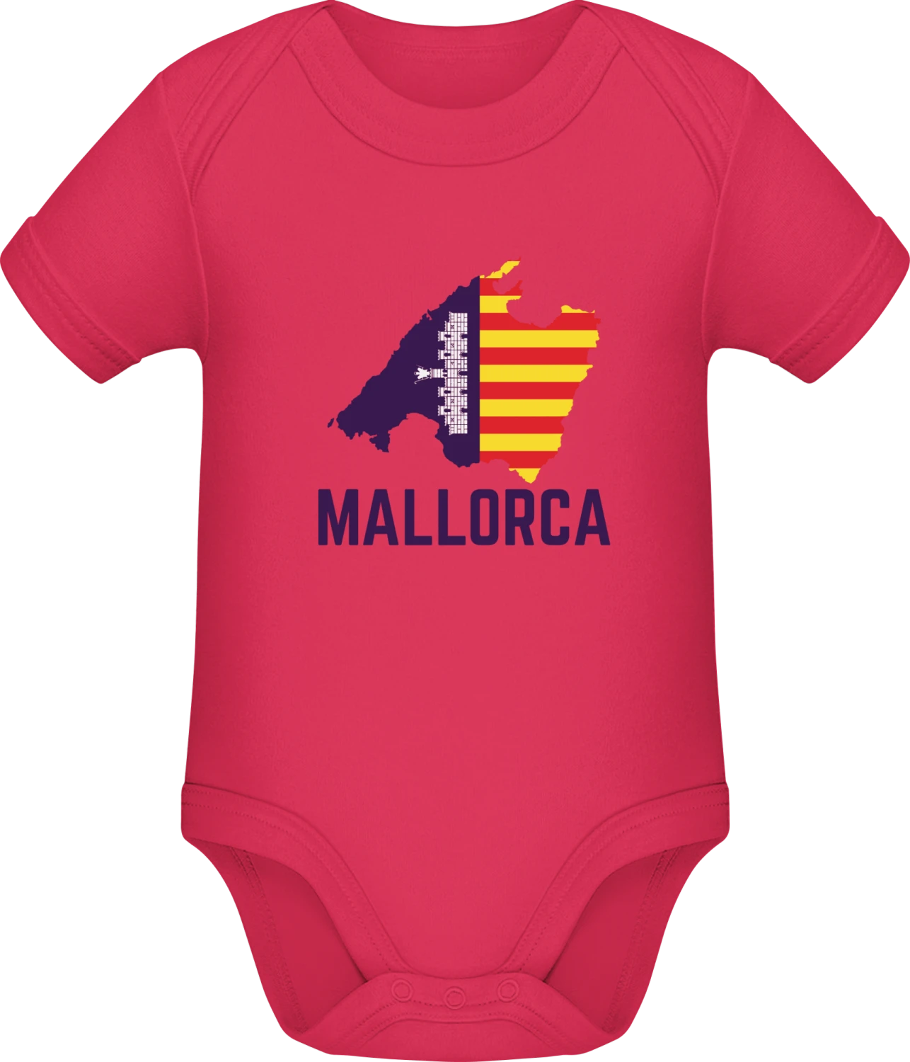 Mallorca Map - Sorbet Sonar SSL organic babybodsuit - Front