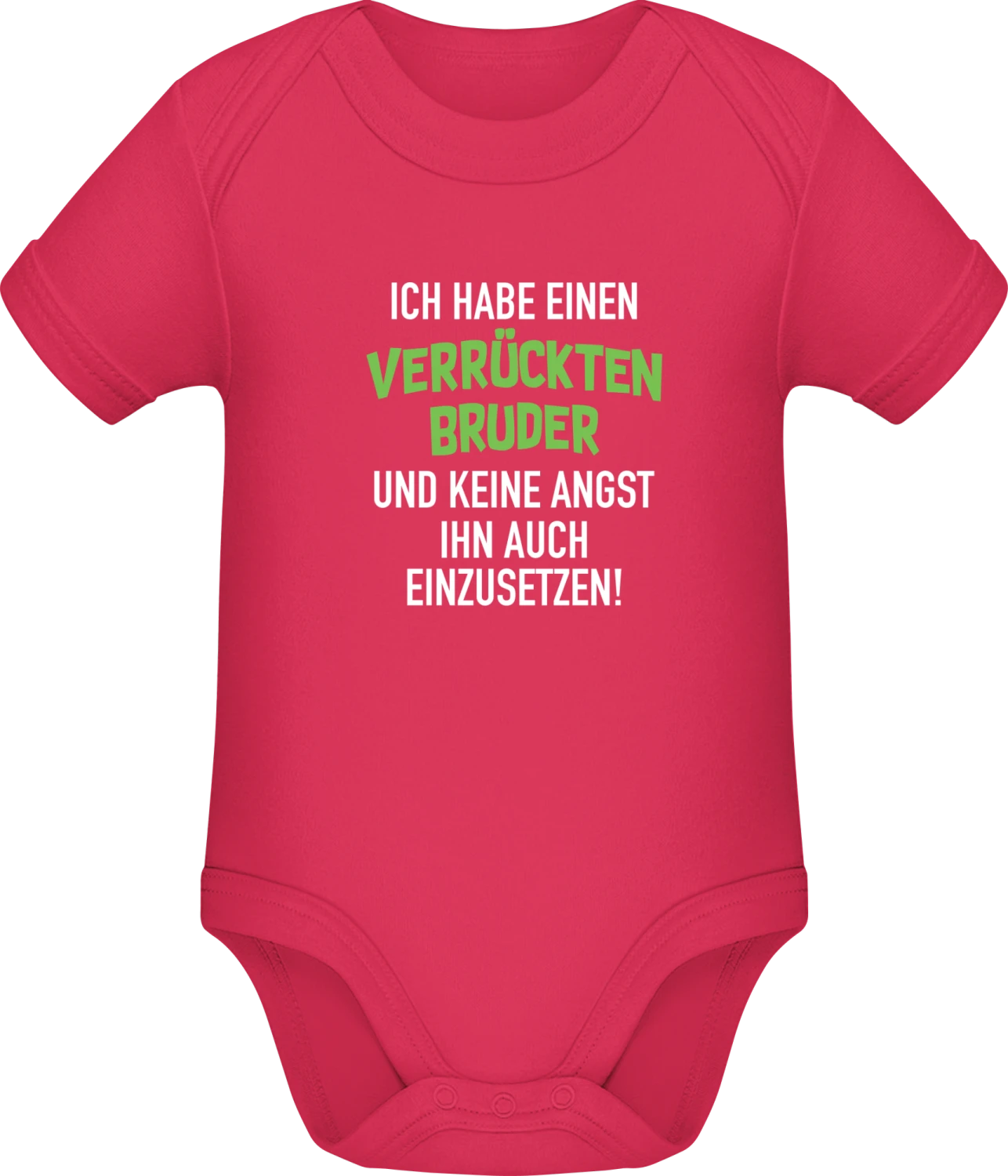 Ich habe einen verrückten Bruder - Sorbet Sonar SSL organic babybodsuit - Front