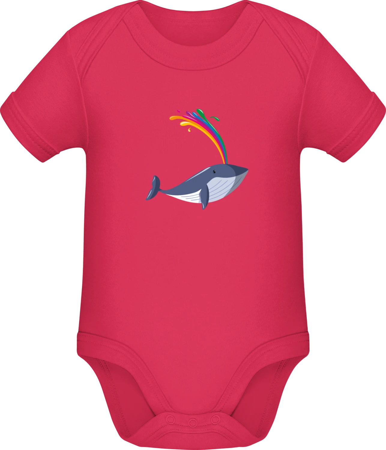 Whale Rainbow - Sorbet Sonar SSL organic babybodsuit - Front