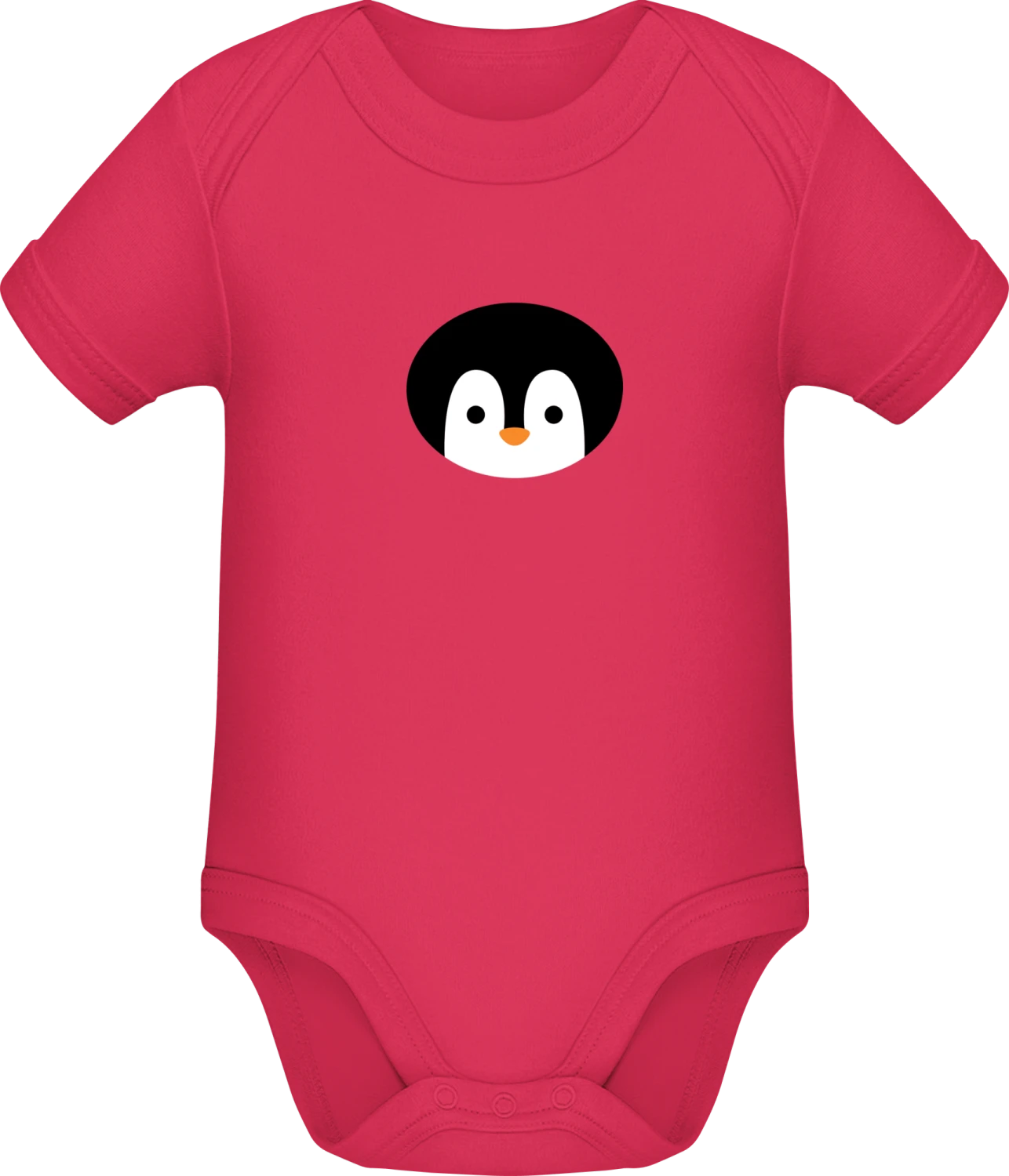 Penguin Head - Sorbet Sonar SSL organic babybodsuit - Front