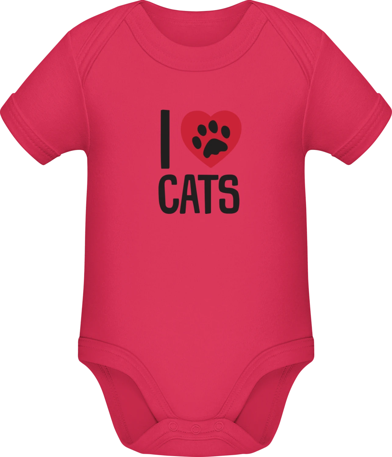 I Love Cats Paw - Sorbet Sonar SSL organic babybodsuit - Front