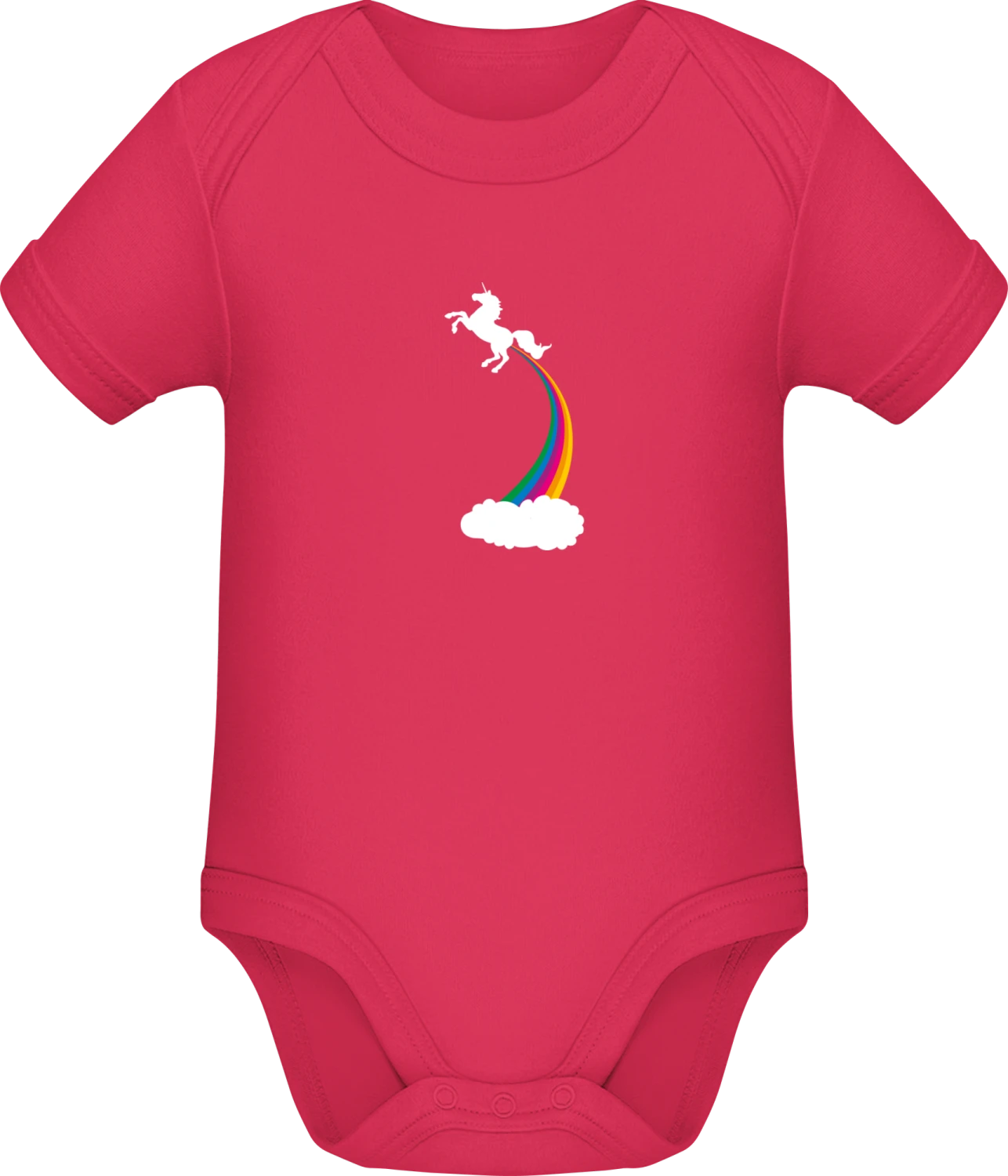 White Unicorn Rainbow - Sorbet Sonar SSL organic babybodsuit - Front