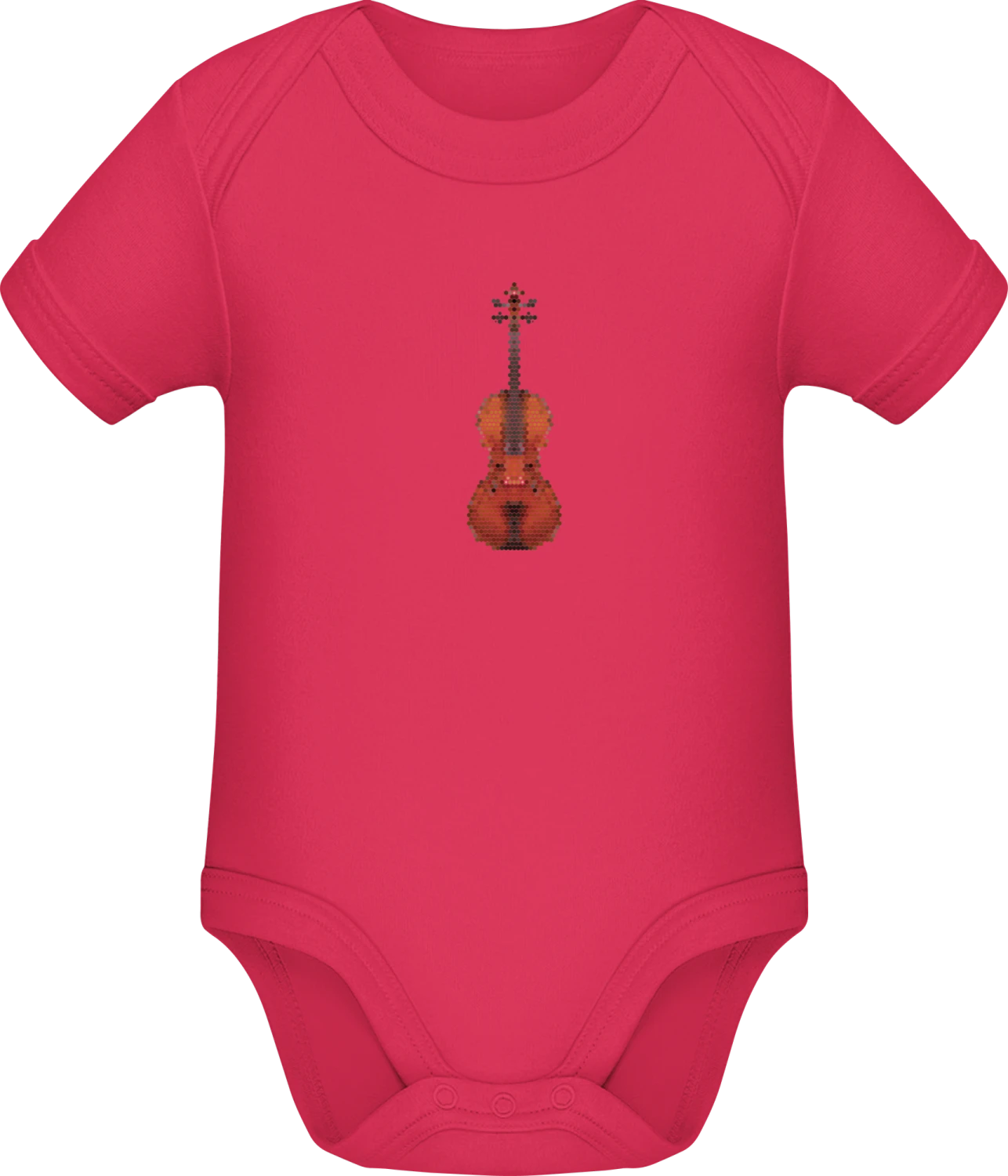 Stylish Pixel Violin - Sorbet Sonar SSL organic babybodsuit - Front