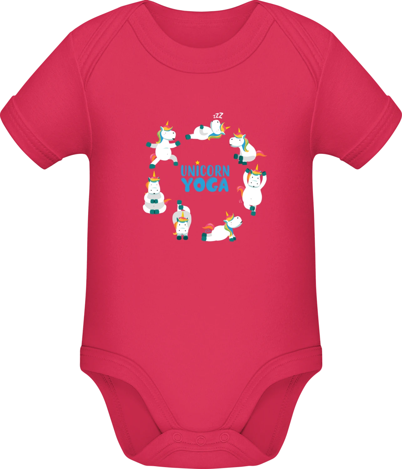 Unicorn Yoga - Sorbet Sonar SSL organic babybodsuit - Front