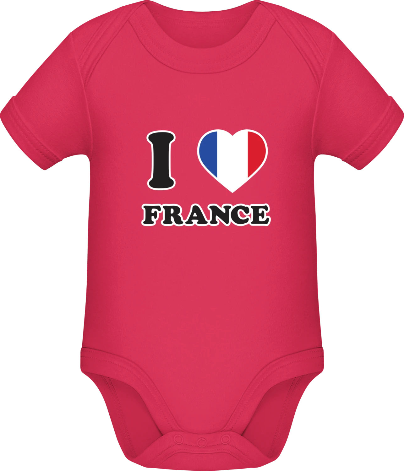 I Love France Fan - Sorbet Sonar SSL organic babybodsuit - Front