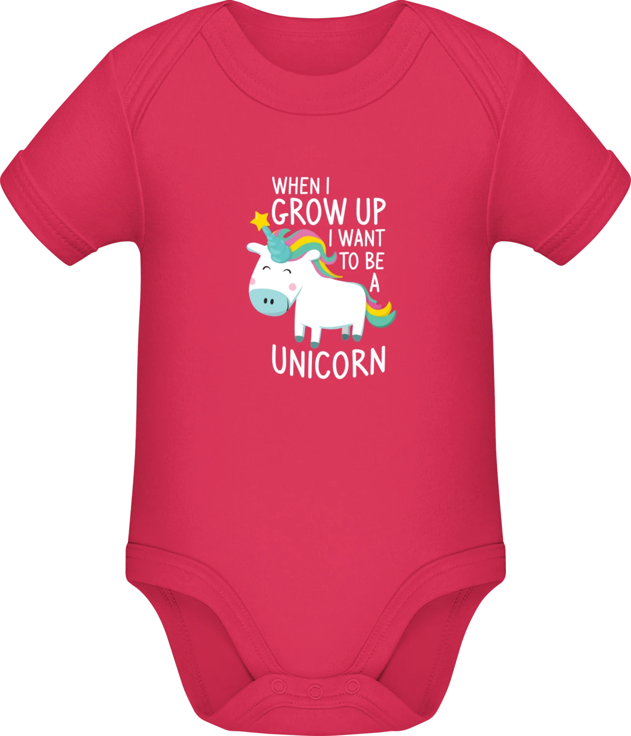 I Want To Be A Unicorn - Sorbet Sonar SSL organic babybodsuit - Front