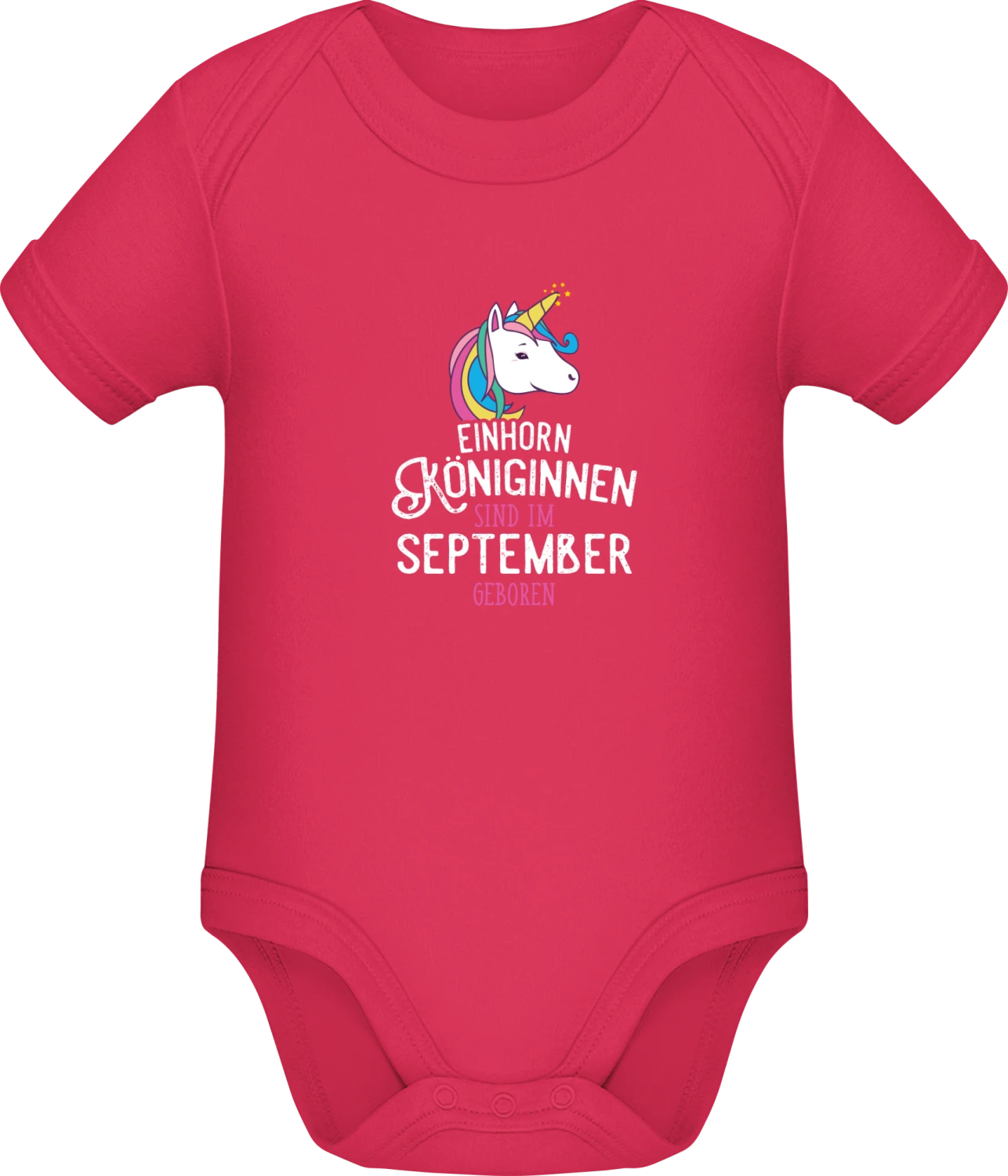 Einhorn Königinnen sind im September geboren - Sorbet Sonar SSL organic babybodsuit - Front