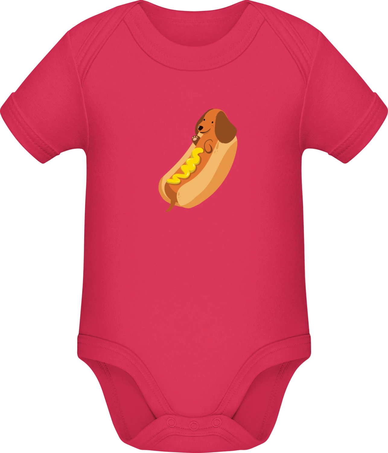 Hot Dog Illustration - Sorbet Sonar SSL organic babybodsuit - Front