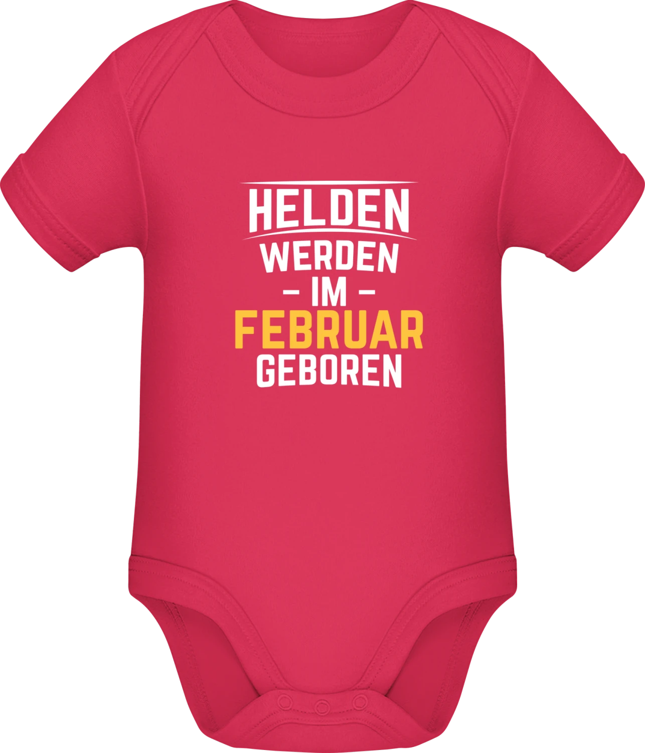 Helden werden im Februar geboren - Sorbet Sonar SSL organic babybodsuit - Front