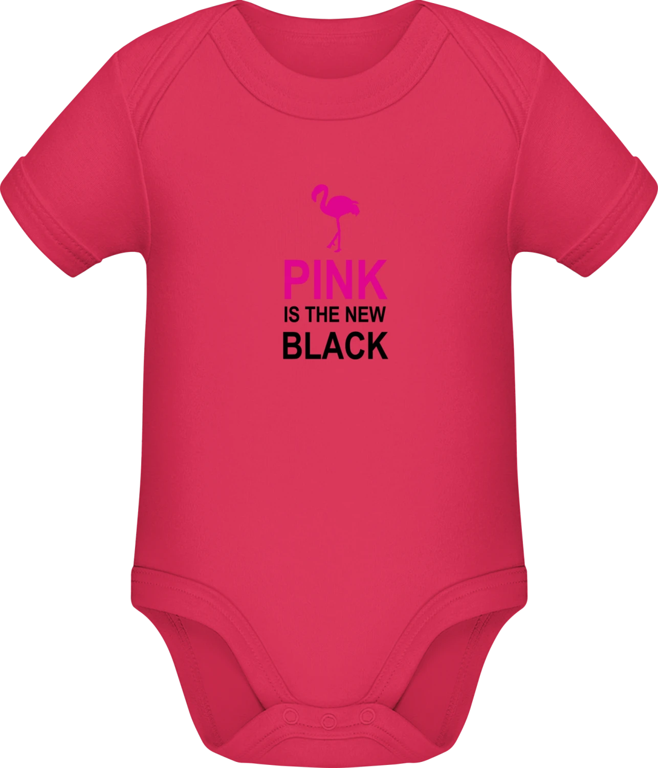 Pink Is The New Black Flamingo - Sorbet Sonar SSL organic babybodsuit - Front