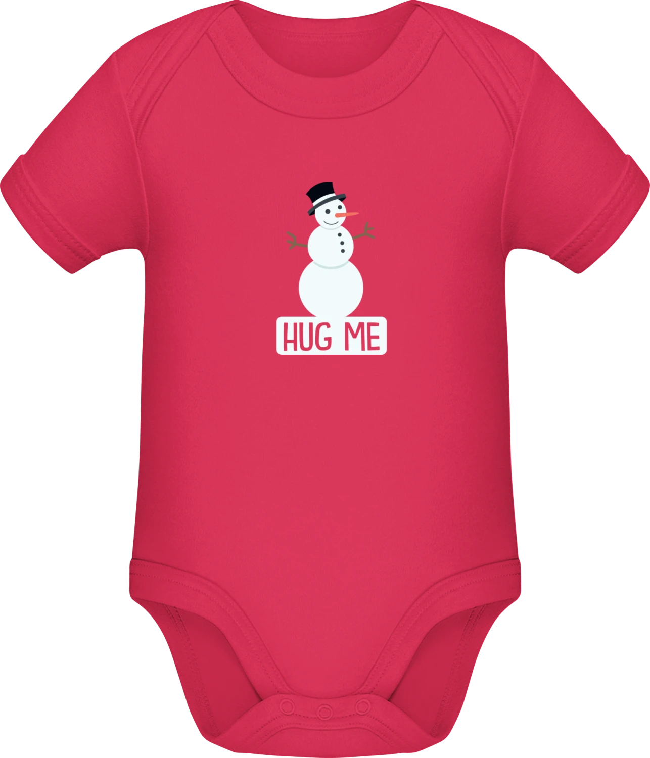 Hug Me Snowman - Sorbet Sonar SSL organic babybodsuit - Front