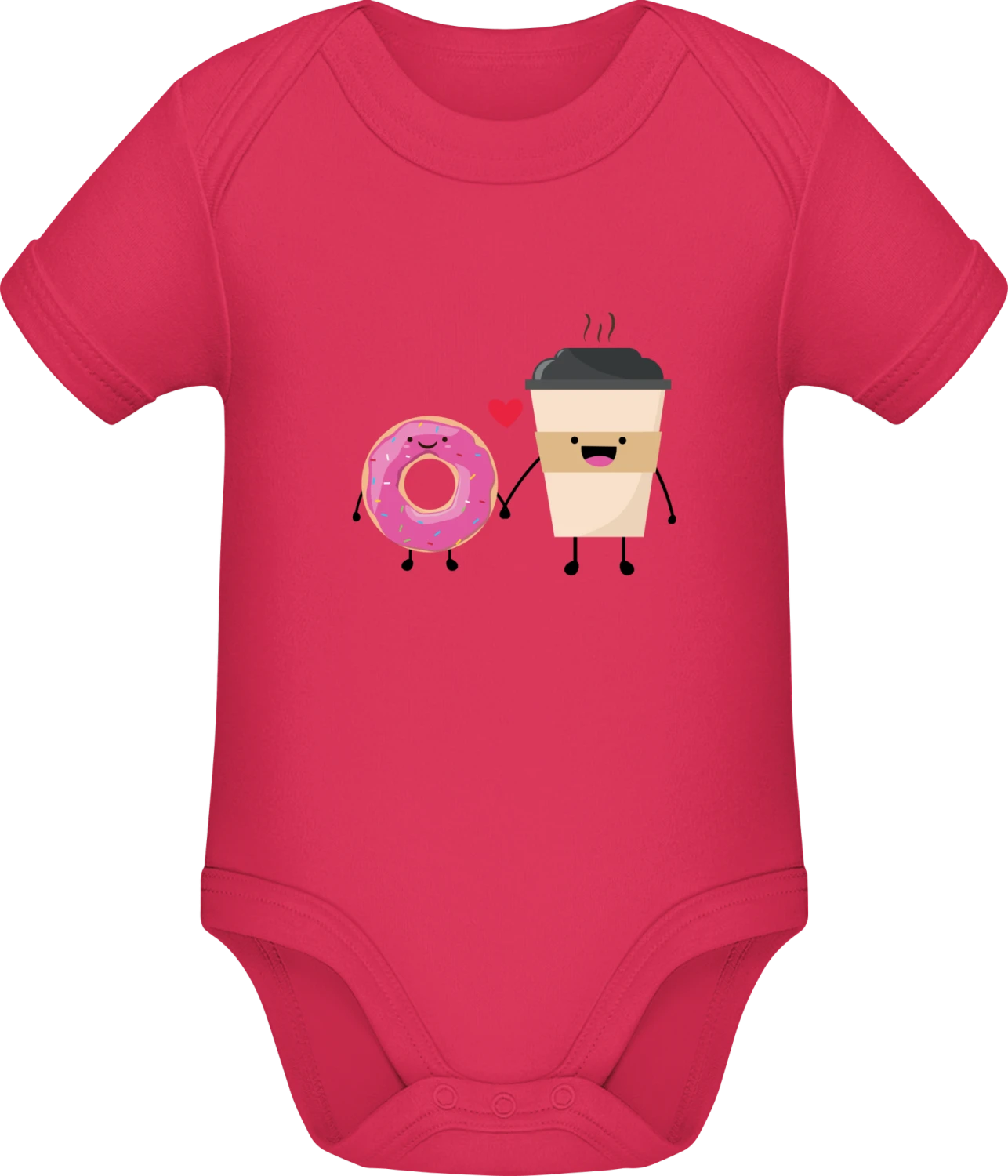 Donuts And Coffee In Love - Sorbet Sonar SSL organic babybodsuit - Front