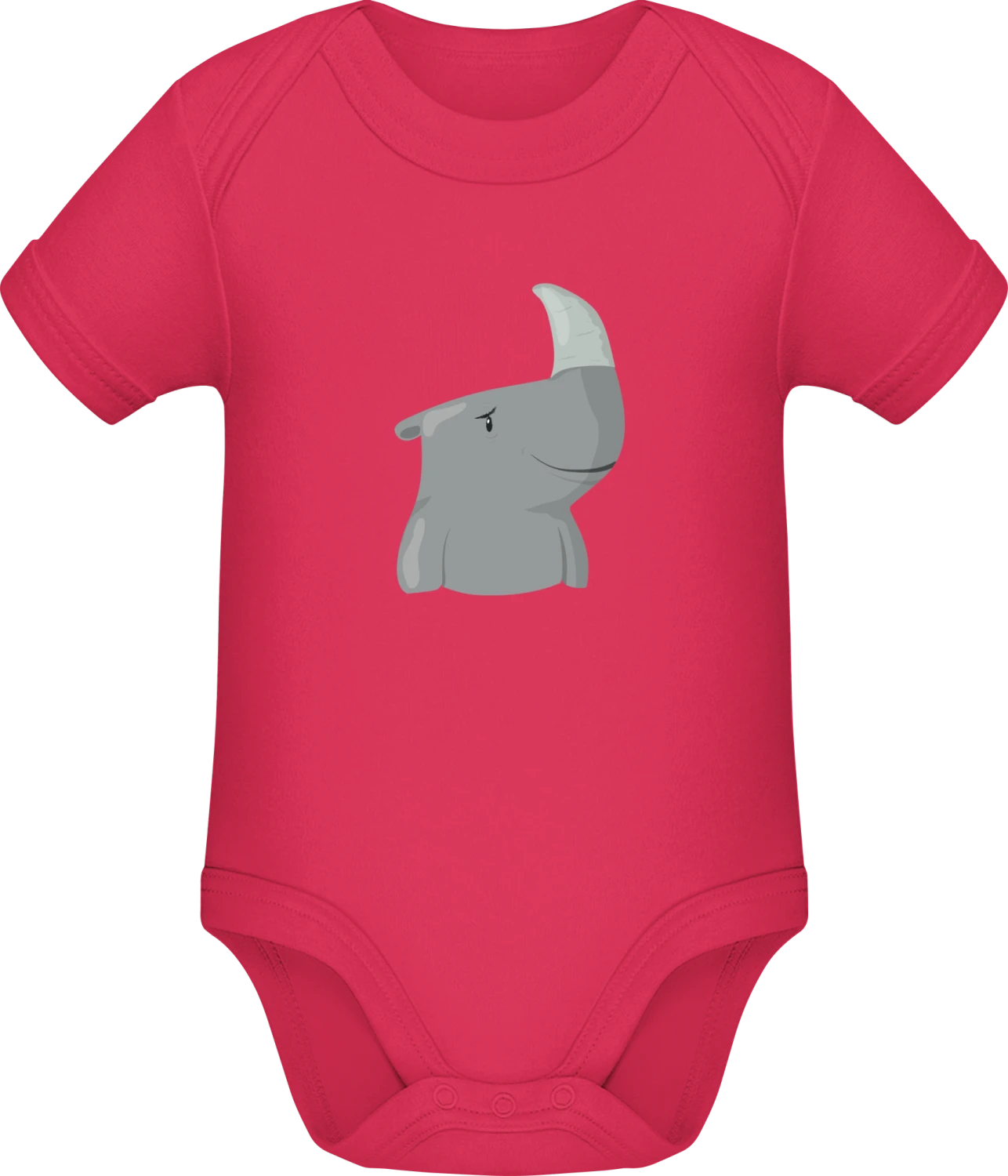 Happy Rhinoceros - Sorbet Sonar SSL organic babybodsuit - Front