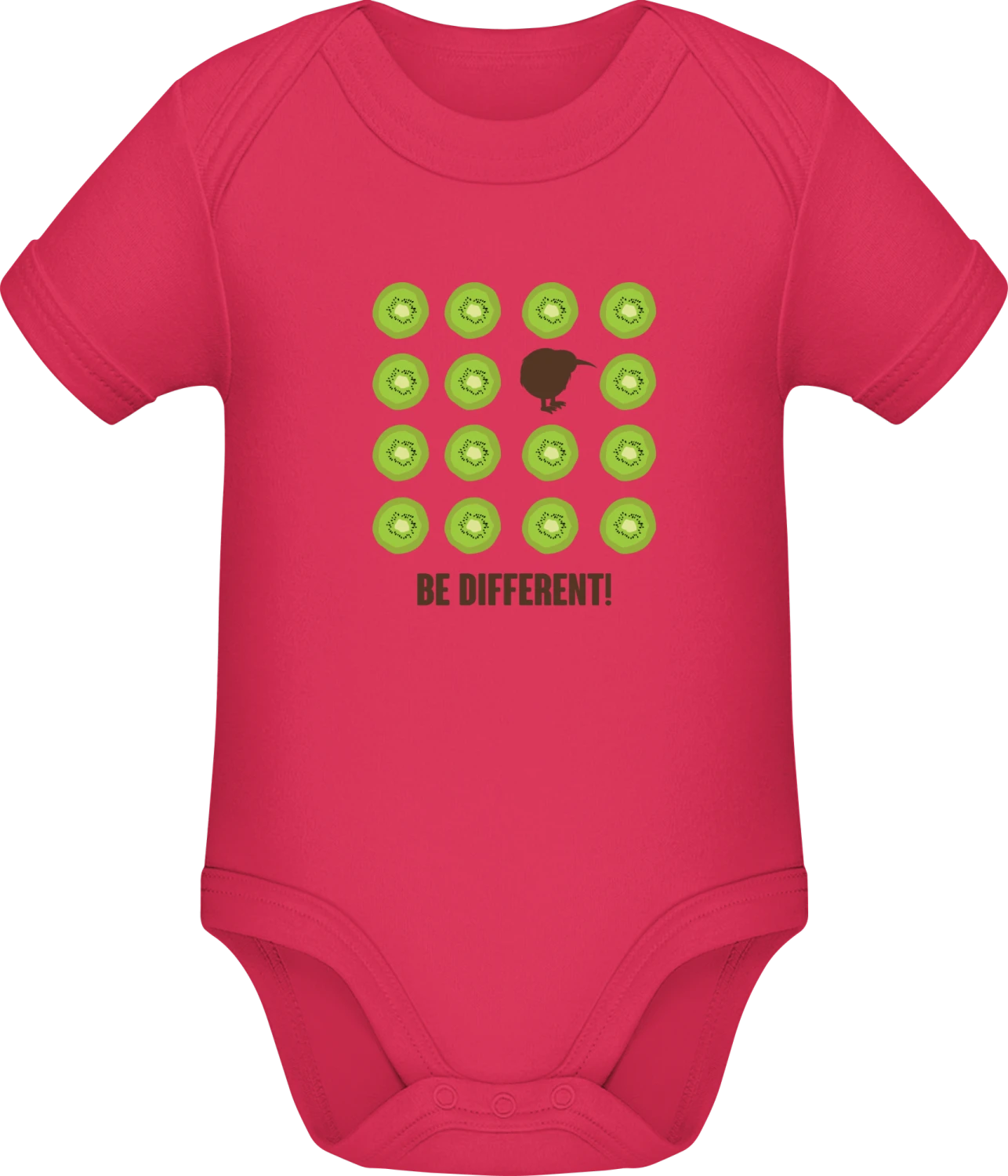 Be Different Kiwi Bird - Sorbet Sonar SSL organic babybodsuit - Front