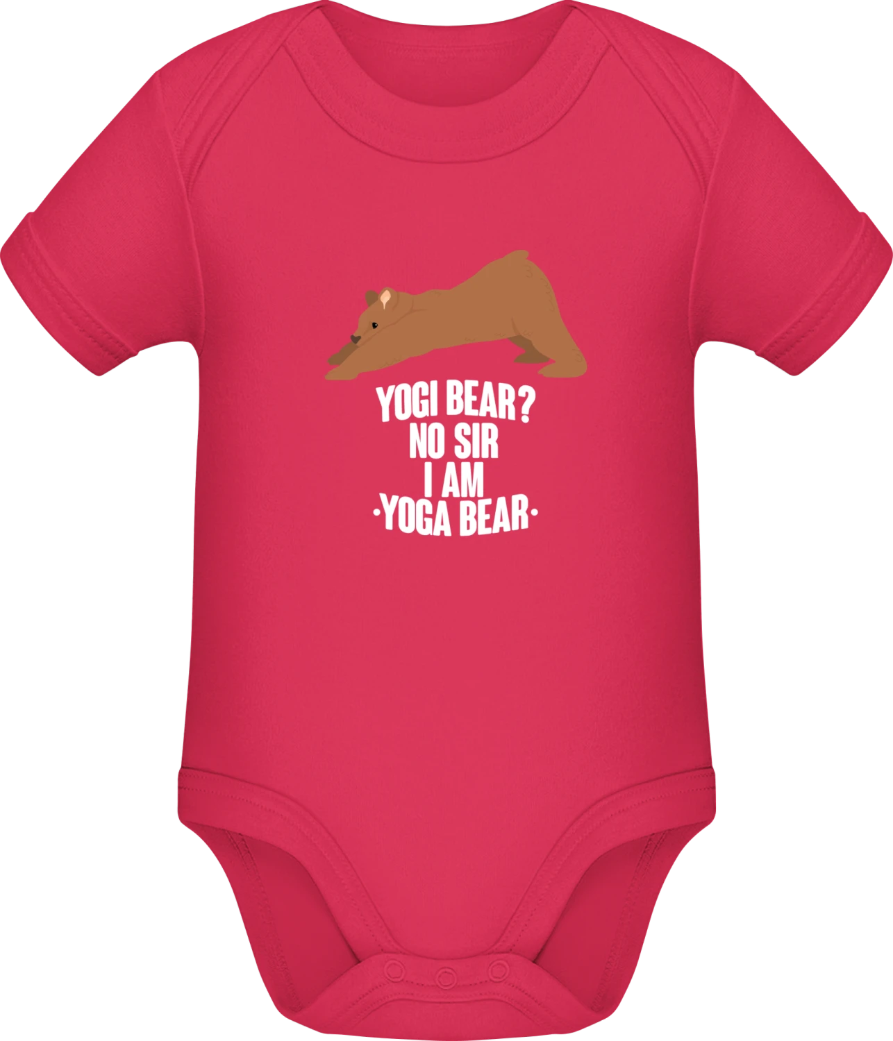 Yogi Bear No Sir I Am Yoga Bear - Sorbet Sonar SSL organic babybodsuit - Front