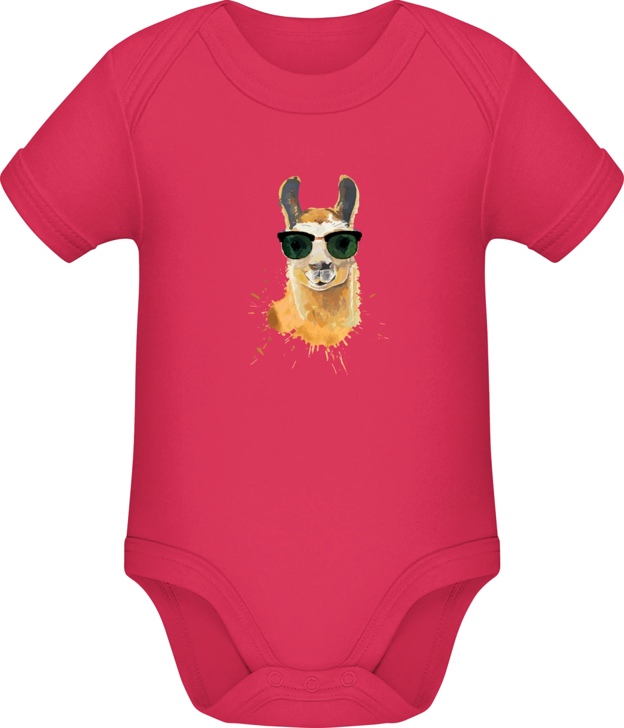 Llama With Sunglasses - Sorbet Sonar SSL organic babybodsuit - Front