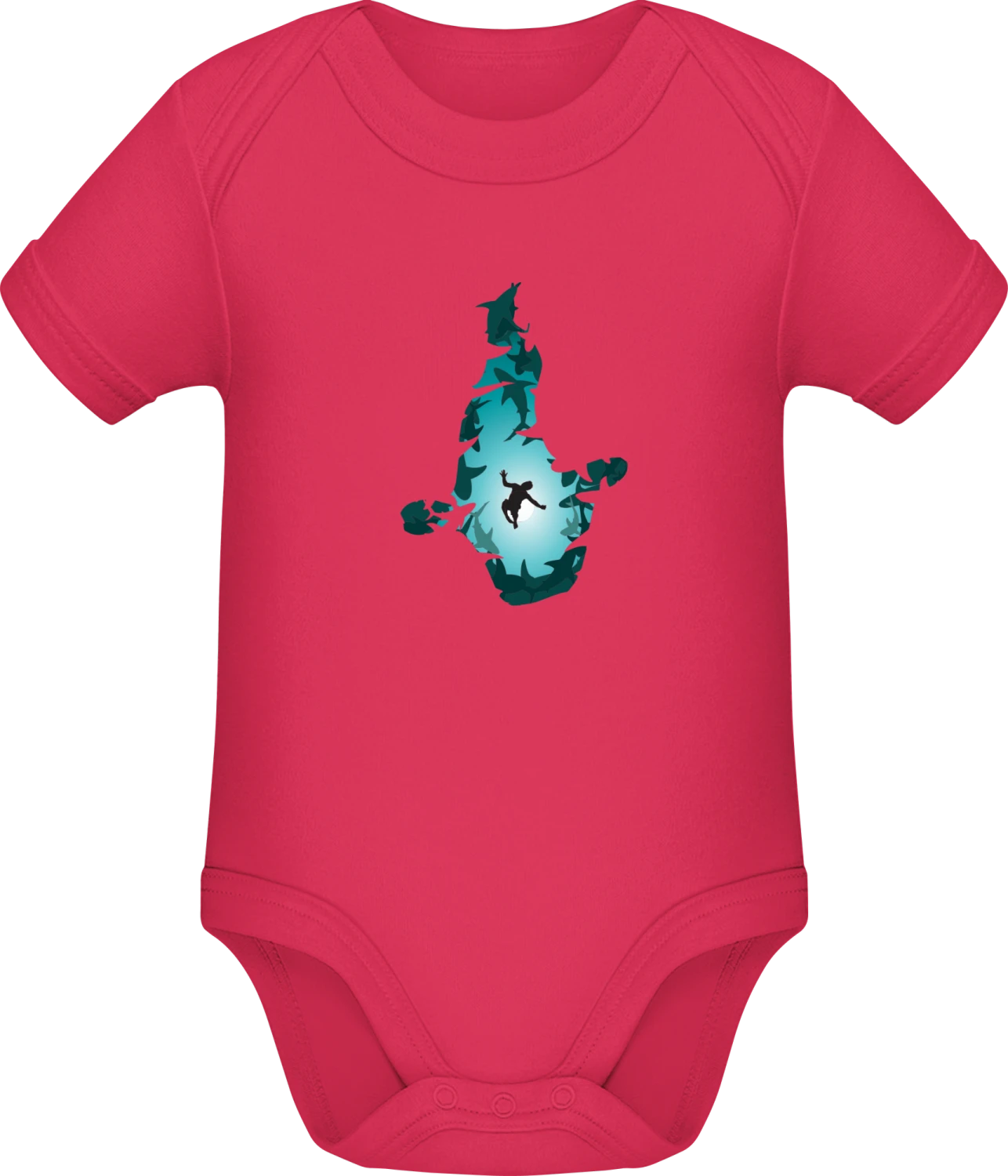 Sharks And Diver - Sorbet Sonar SSL organic babybodsuit - Front