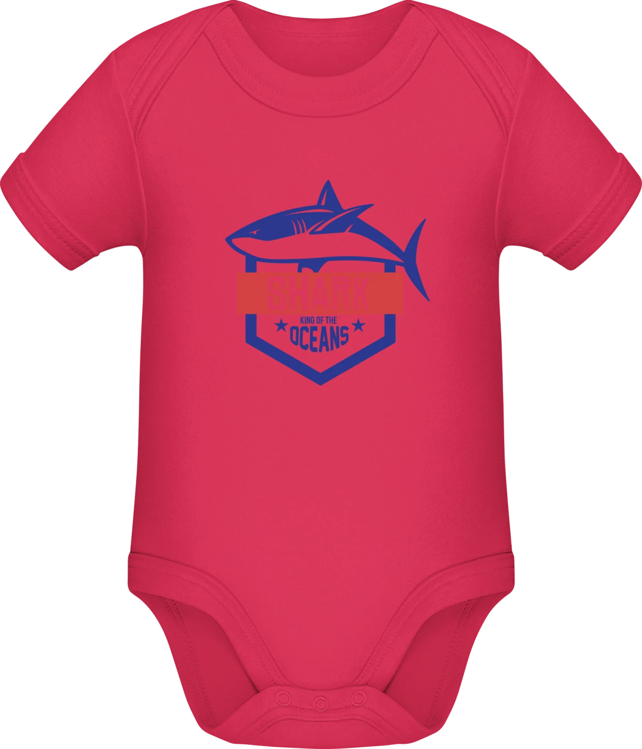 Shark King Of The Oceans - Sorbet Sonar SSL organic babybodsuit - Front