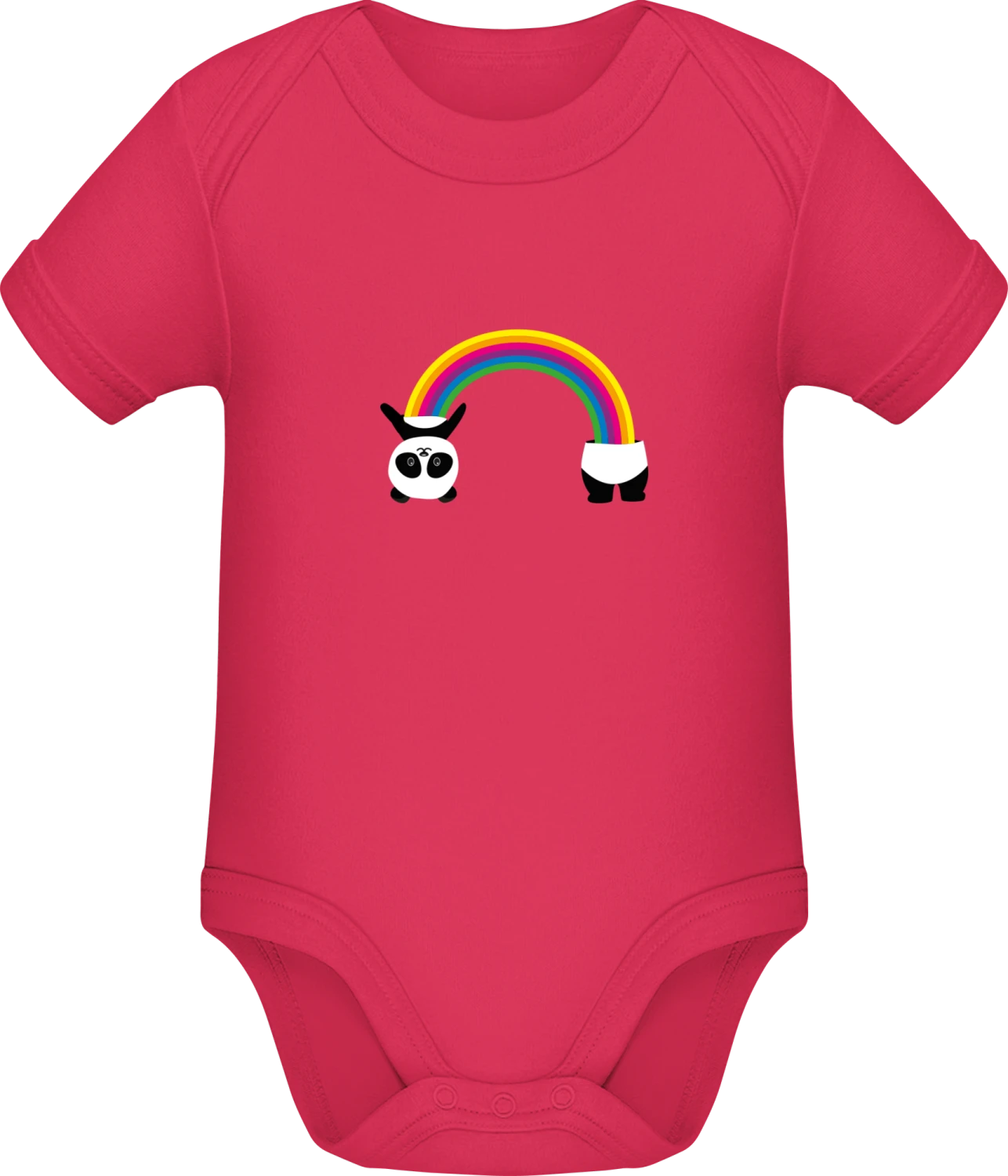 Panda Rainbow Inside - Sorbet Sonar SSL organic babybodsuit - Front