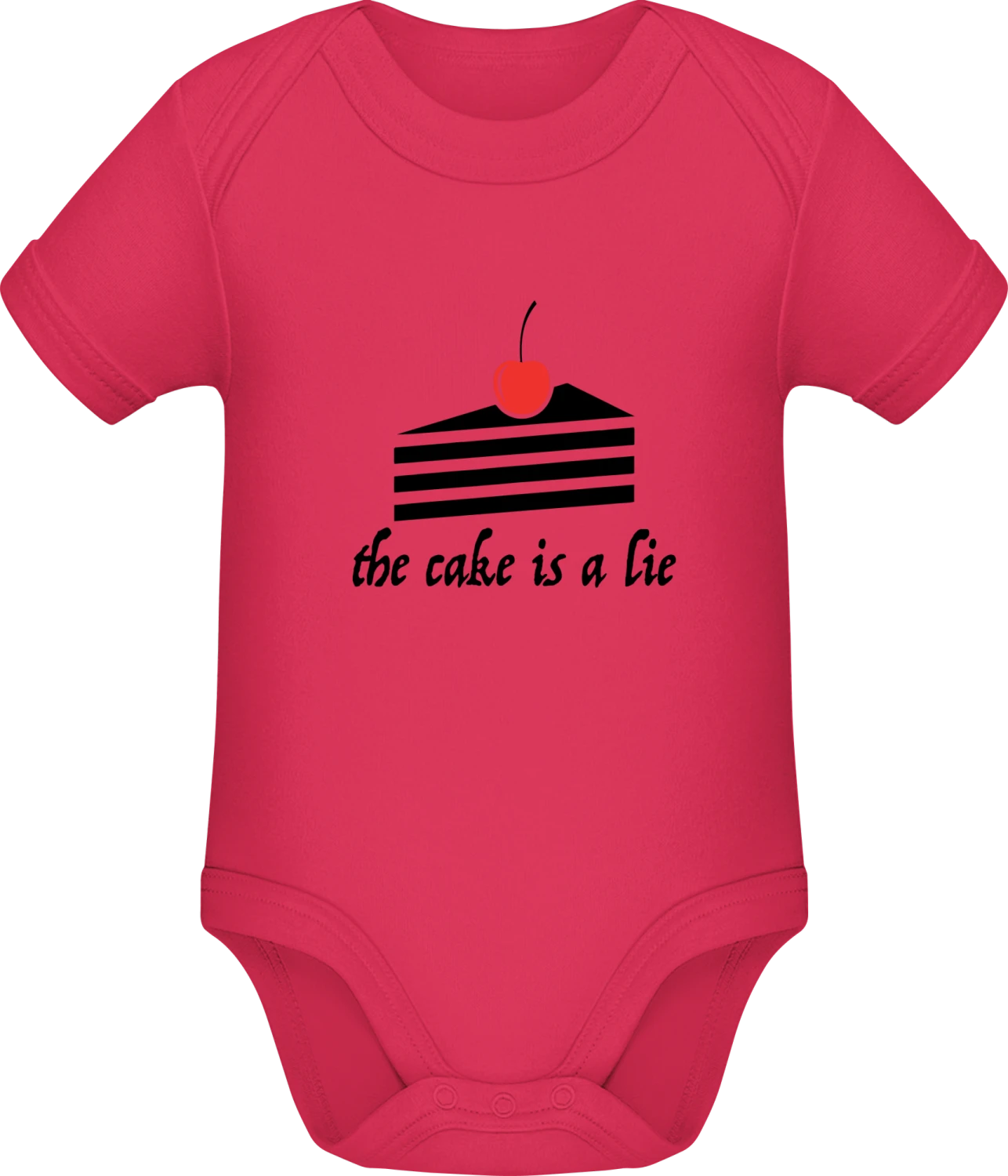 The Cherry Cake Is A Lie - Sorbet Sonar SSL organic babybodsuit - Front