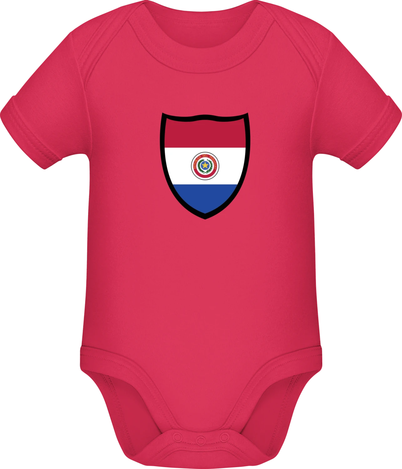 Paraguay Flag Shield - Sorbet Sonar SSL organic babybodsuit - Front