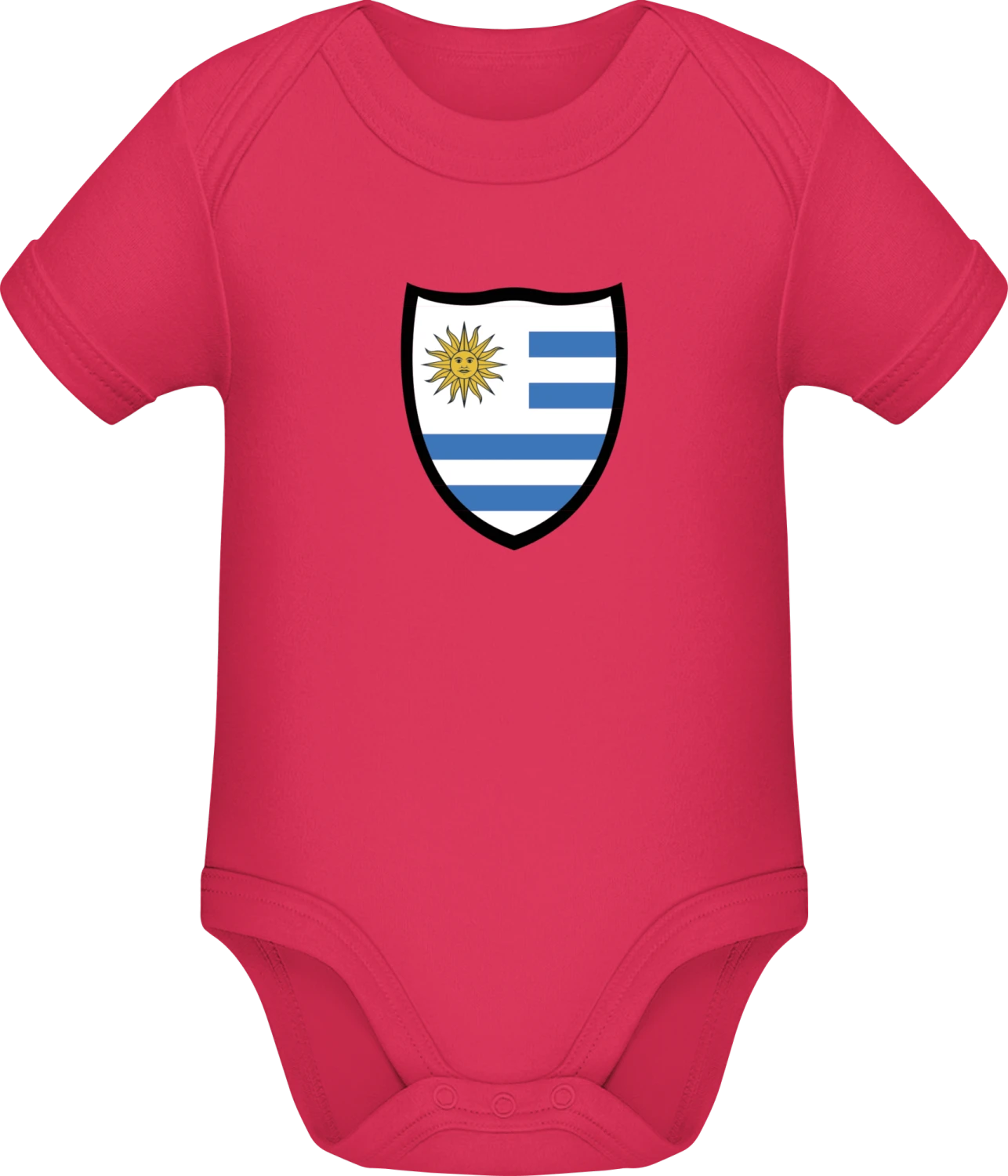 Uruguay Flag Shield - Sorbet Sonar SSL organic babybodsuit - Front