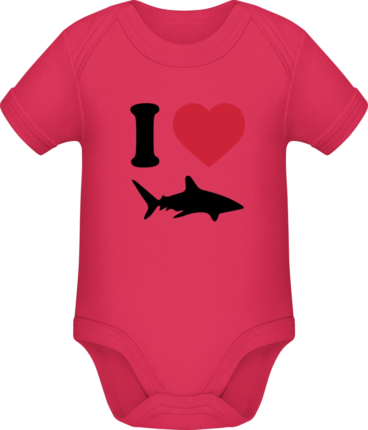 I Love Shark - Sorbet Sonar SSL organic babybodsuit - Front