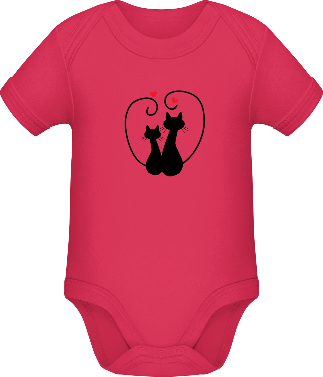 Silhouette Cats In Love - Sorbet Sonar SSL organic babybodsuit - Front