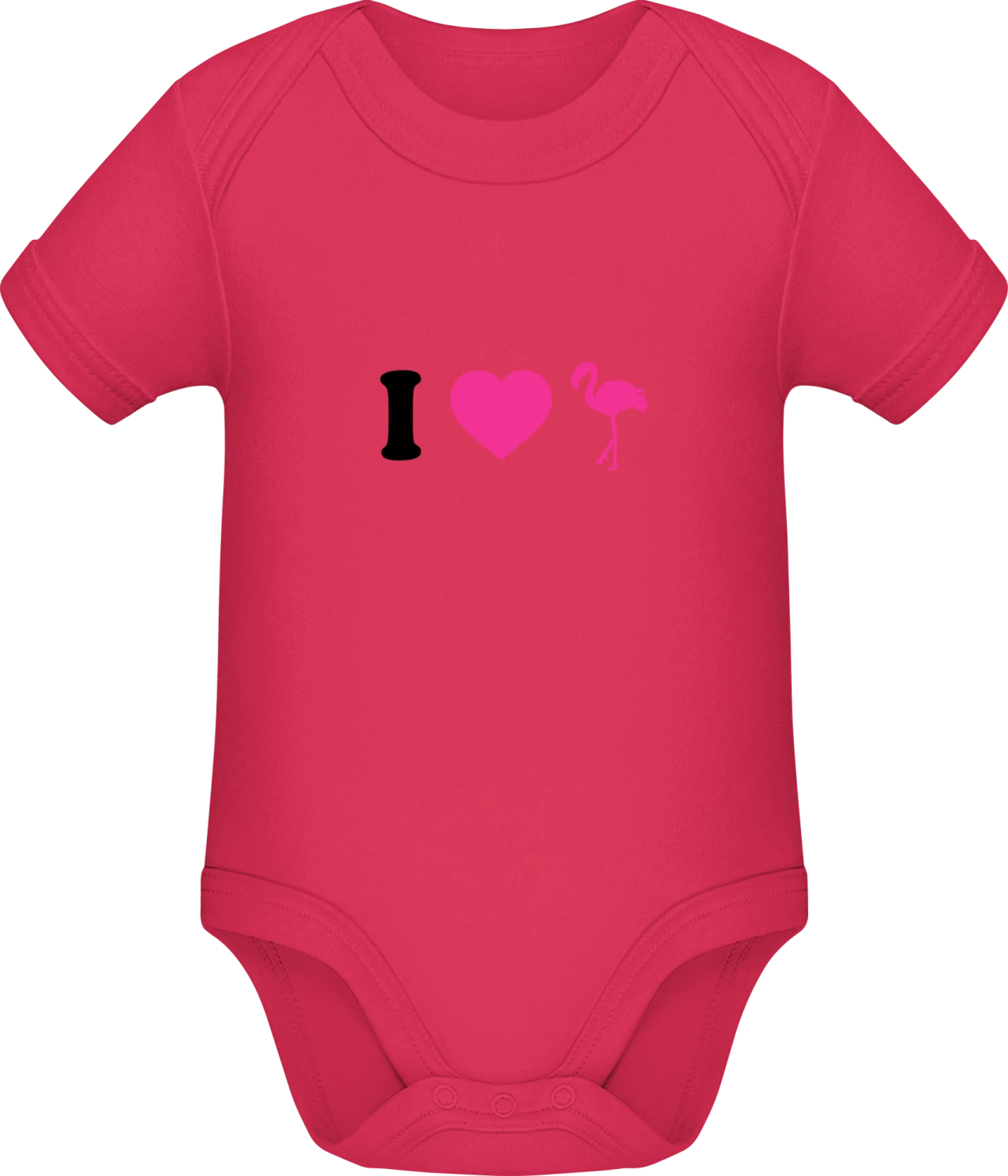 I Love Flamingos - Sorbet Sonar SSL organic babybodsuit - Front