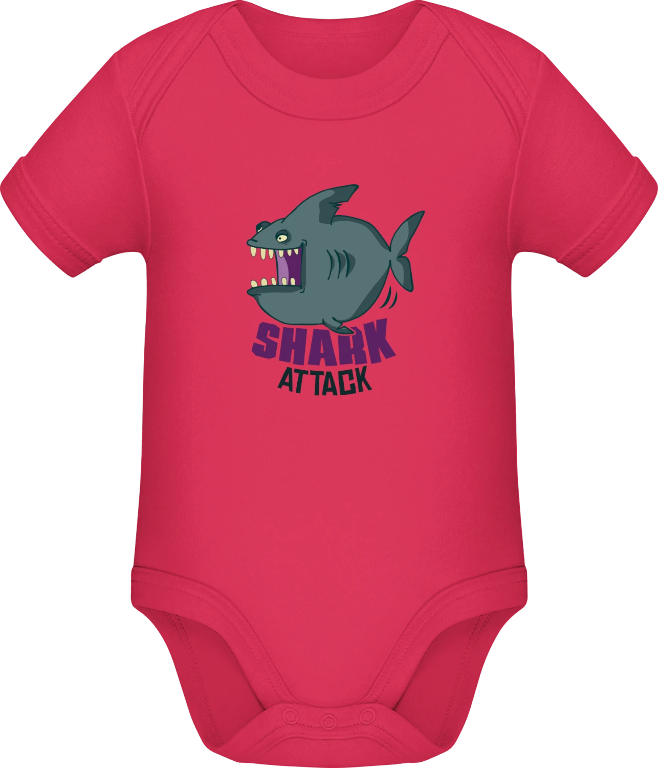 Funny Shark Attack - Sorbet Sonar SSL organic babybodsuit - Front